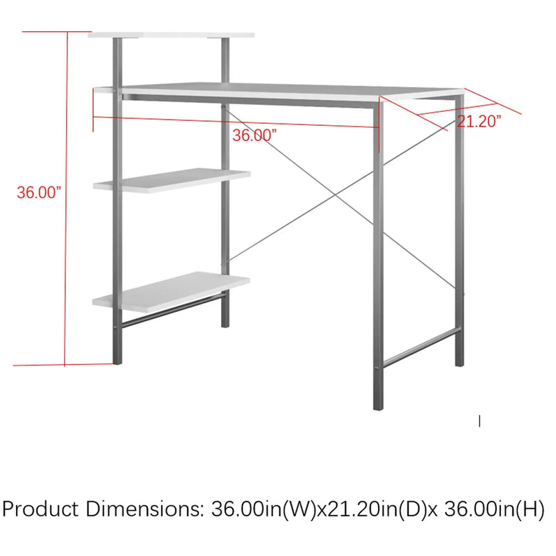 Side Storage Student Desk - White by Unique Piece Furniture