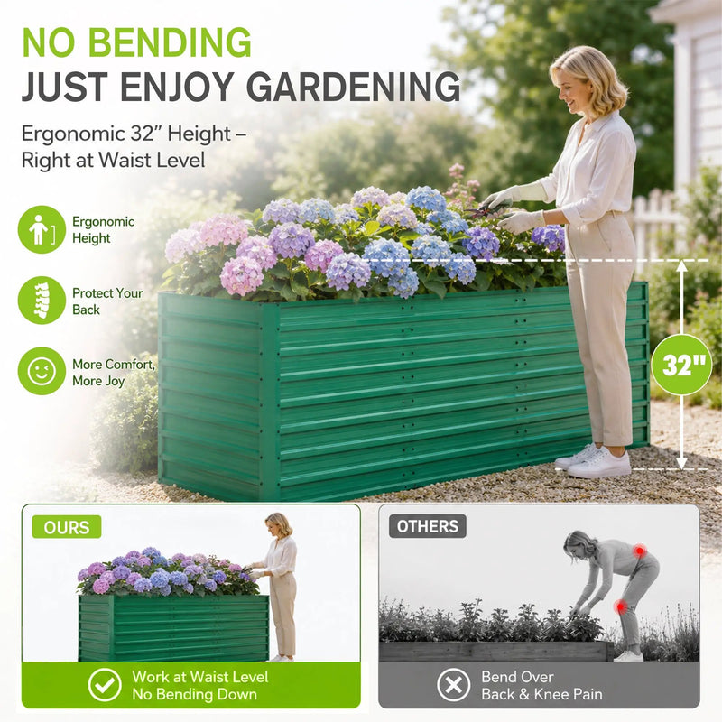 93.7" x 31.5" x 32.3" Raised Garden Bed Kit by HouseOfZazla
