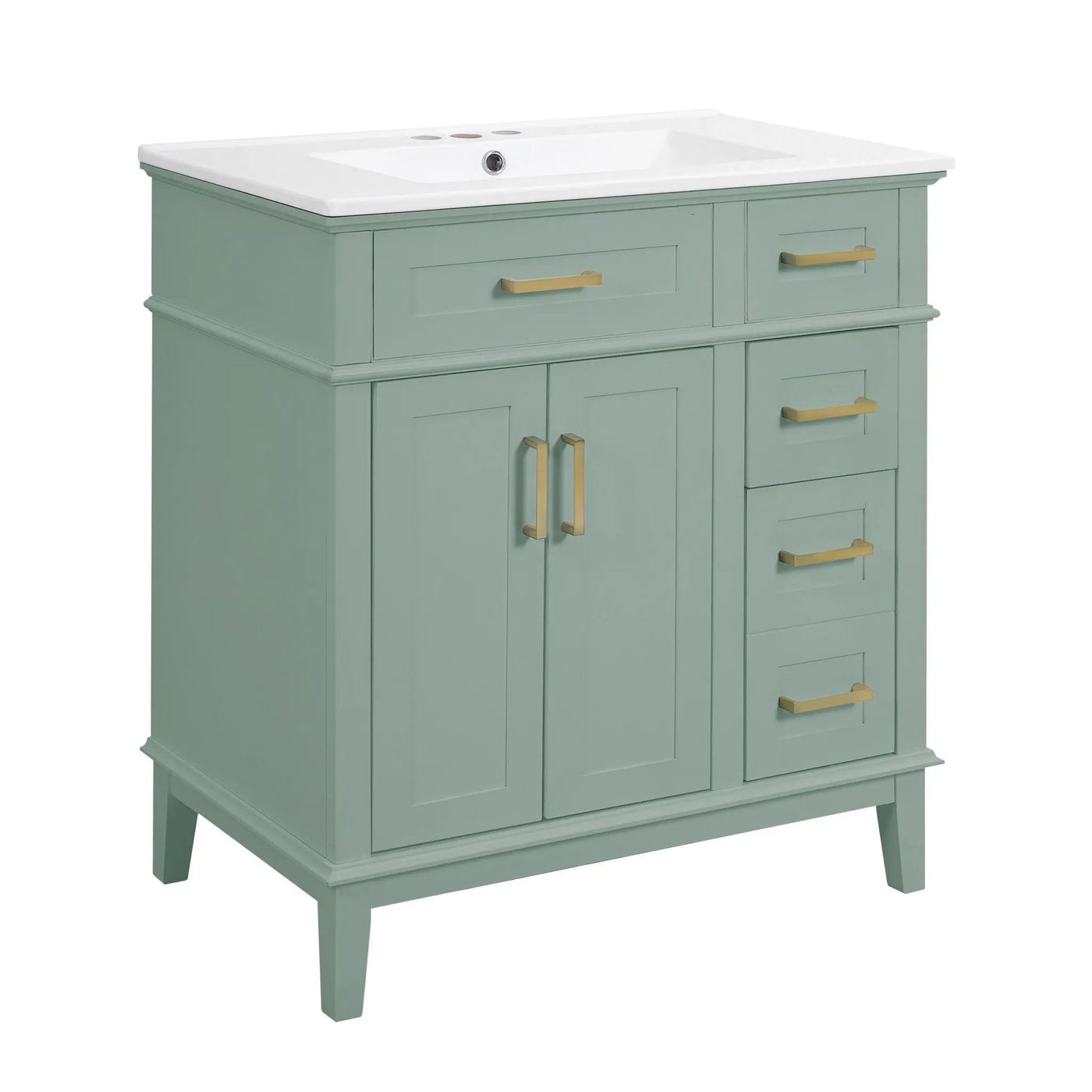 Modern Bathroom Vanity With Sink, Storage Cabinet, Soft Close Doors, Deep & Standard Drawers by HouseOfZazla