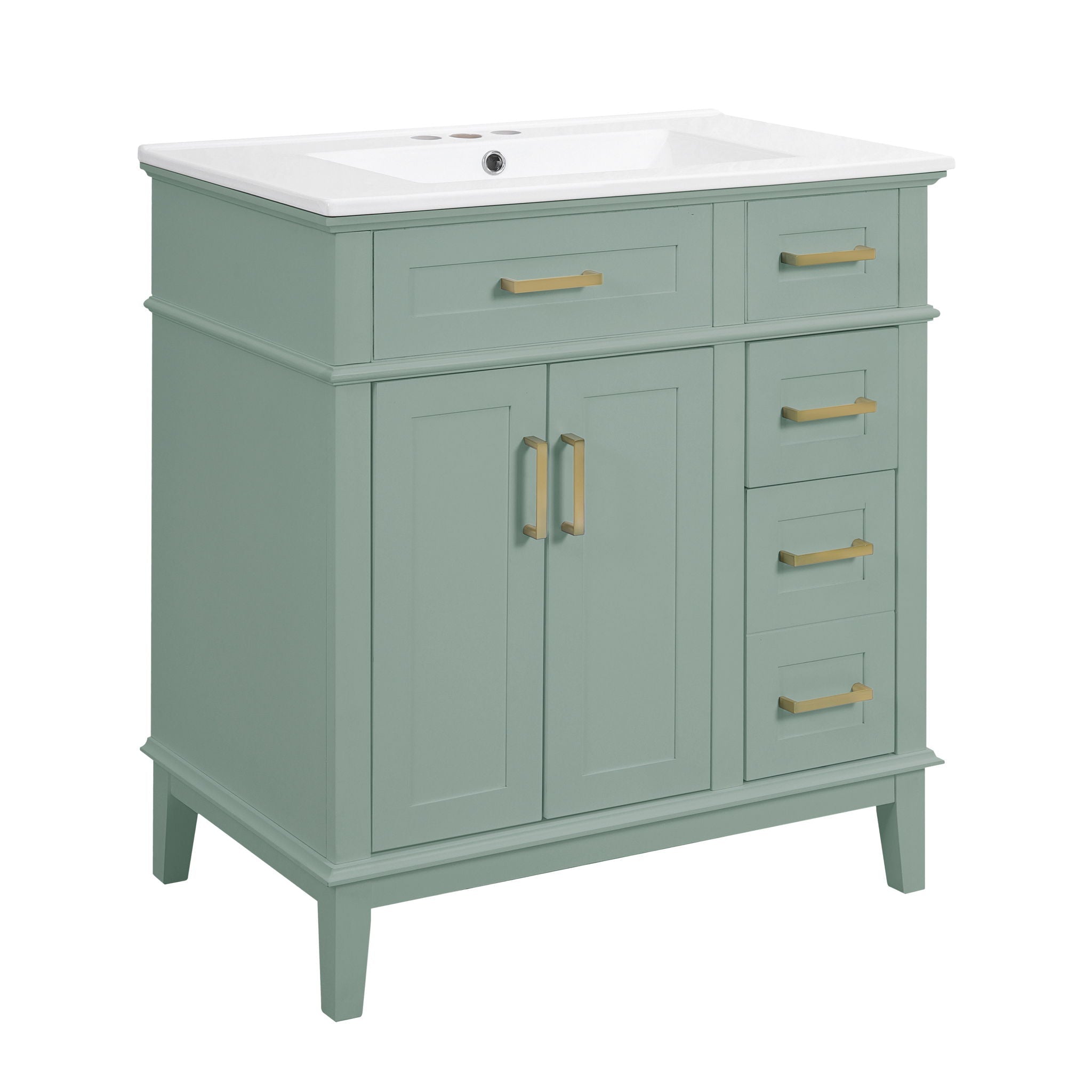 Modern Bathroom Vanity With Sink, Storage Cabinet, Soft Close Doors, Deep & Standard Drawers by HouseOfZazla