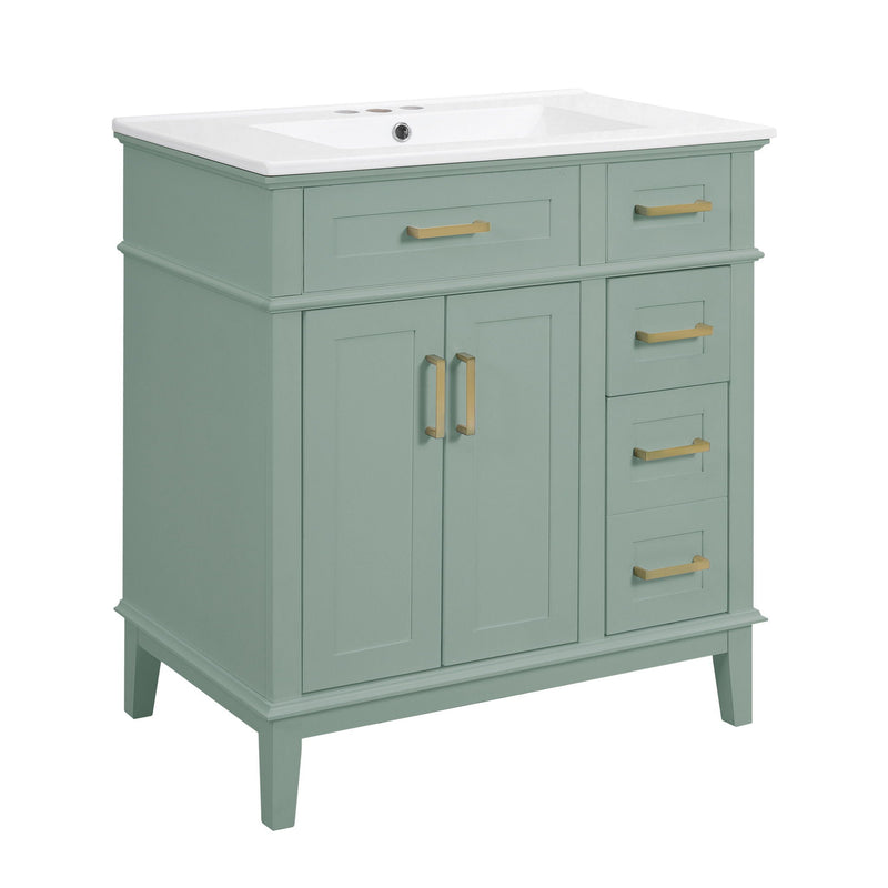 Modern Bathroom Vanity With Sink, Storage Cabinet, Soft Close Doors, Deep & Standard Drawers by HouseOfZazla