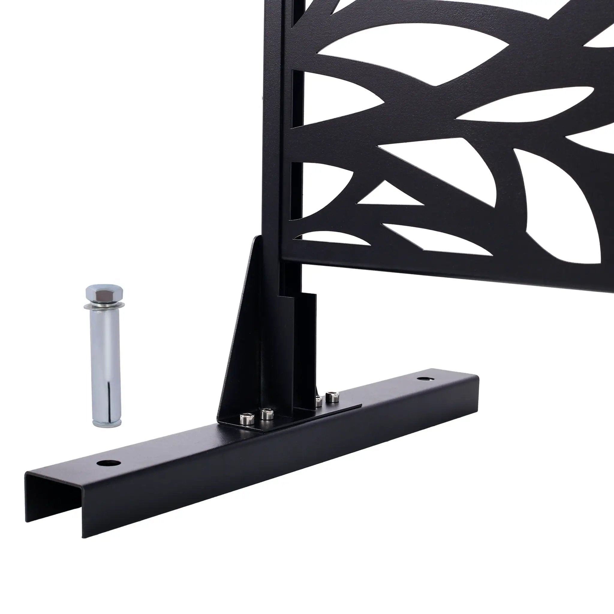 Outdoor & Indoor Privacy Screen Metal Privacy Screen, Freestanding Decorative Privacy Screen For Deck Balcony Patio - Black by HouseOfZazla