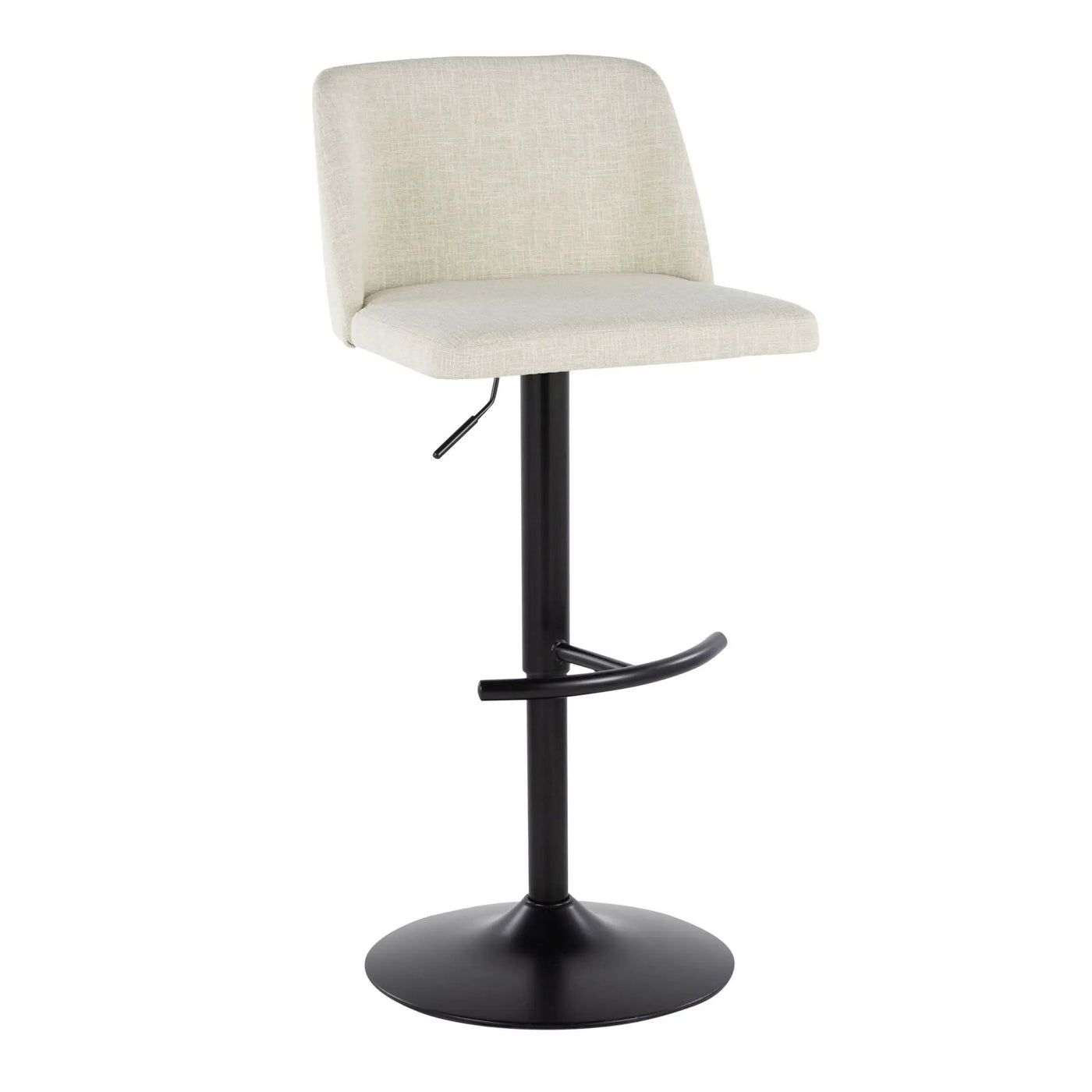 Toriano - Contemporary Adjustable Barstool Swivel With Rounded T Footrest (Set of 2) by HouseOfZazla