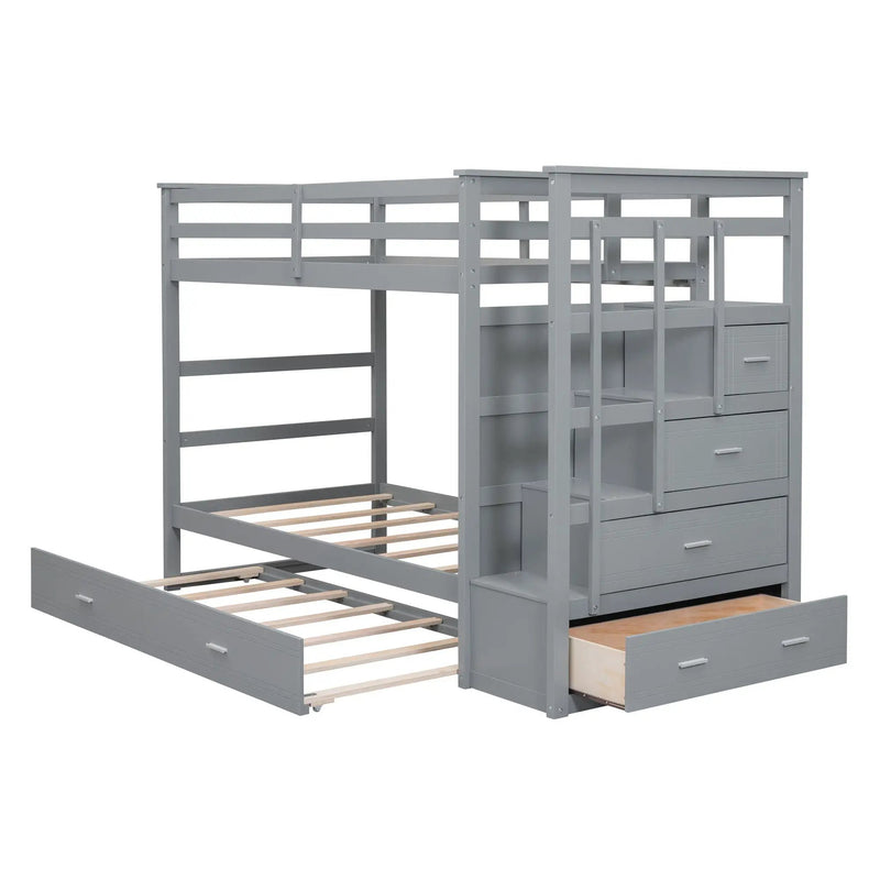 Bunk Bed With Trundle And Staircase by Unique Piece Furniture