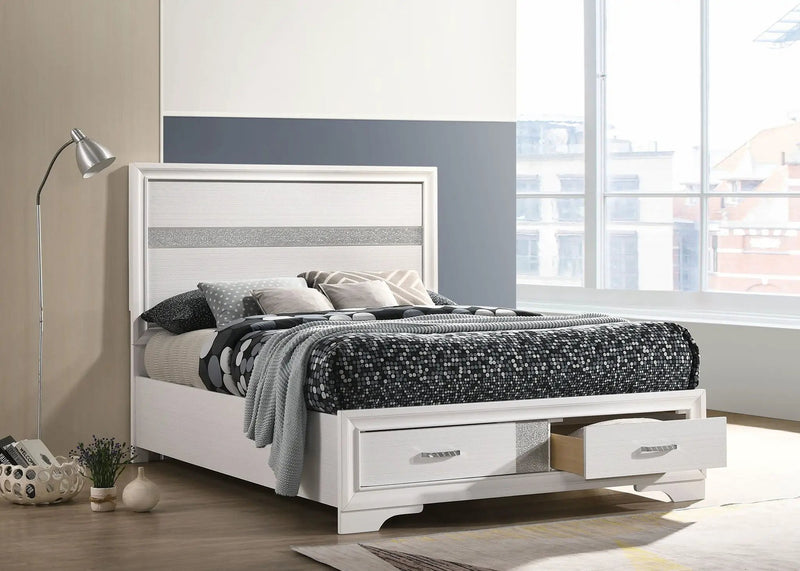 Miranda 51-inch Wood Full Storage Panel Bed White by Unique Piece Furniture