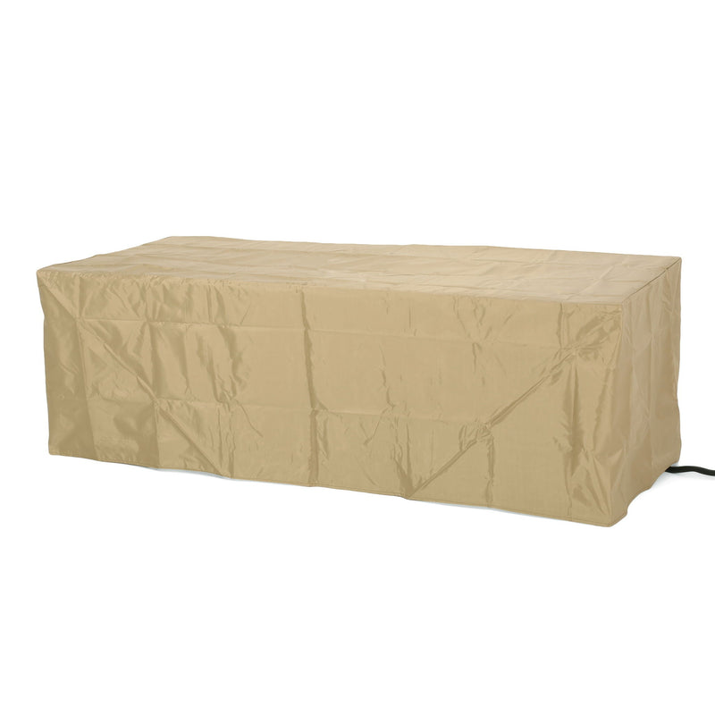 Outdoor Patio Rectangle Gas Burning Fire Pit - Wood Pattern by HouseOfZazla