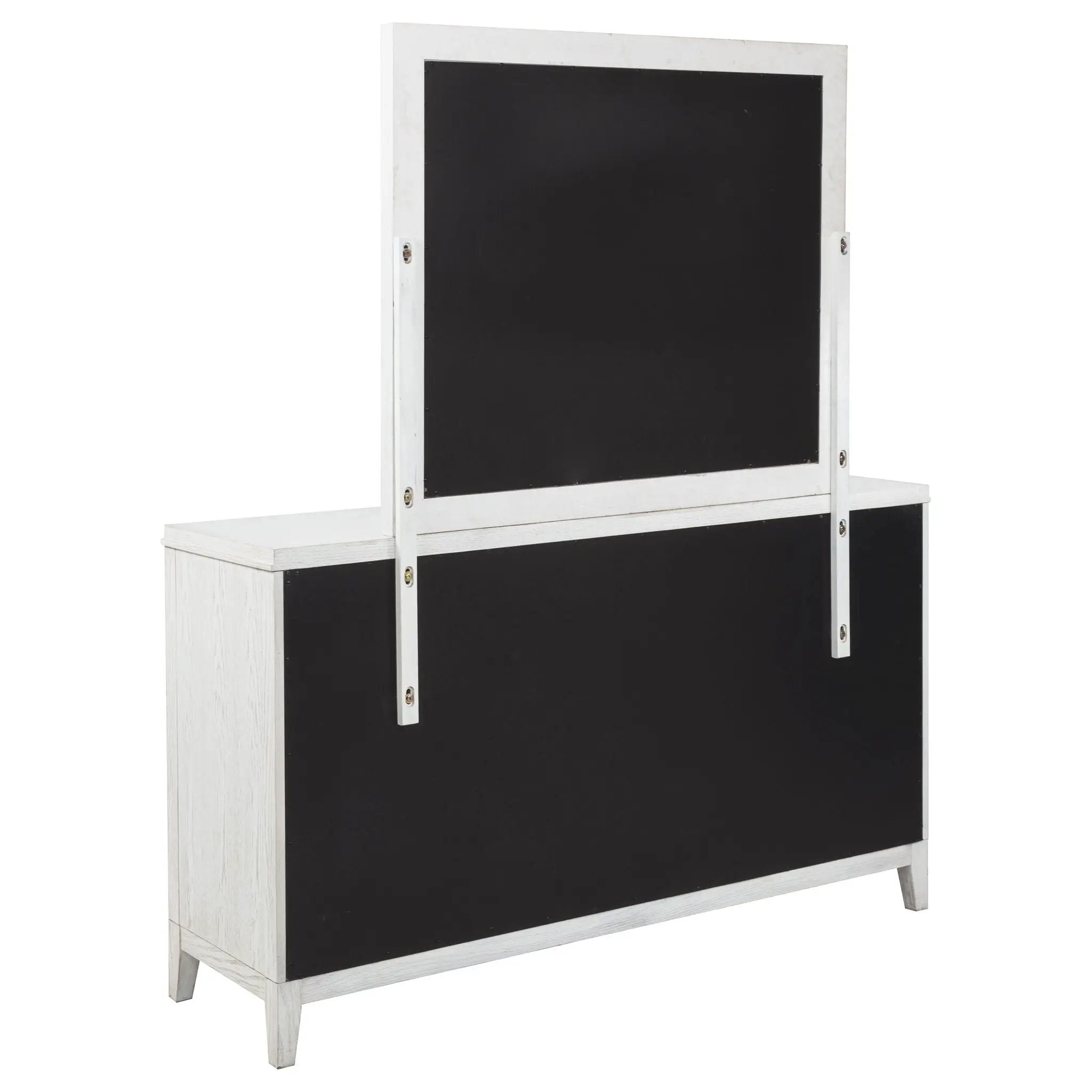 Marielle 6-drawer Dresser with Mirror Distressed White by Unique Piece Furniture