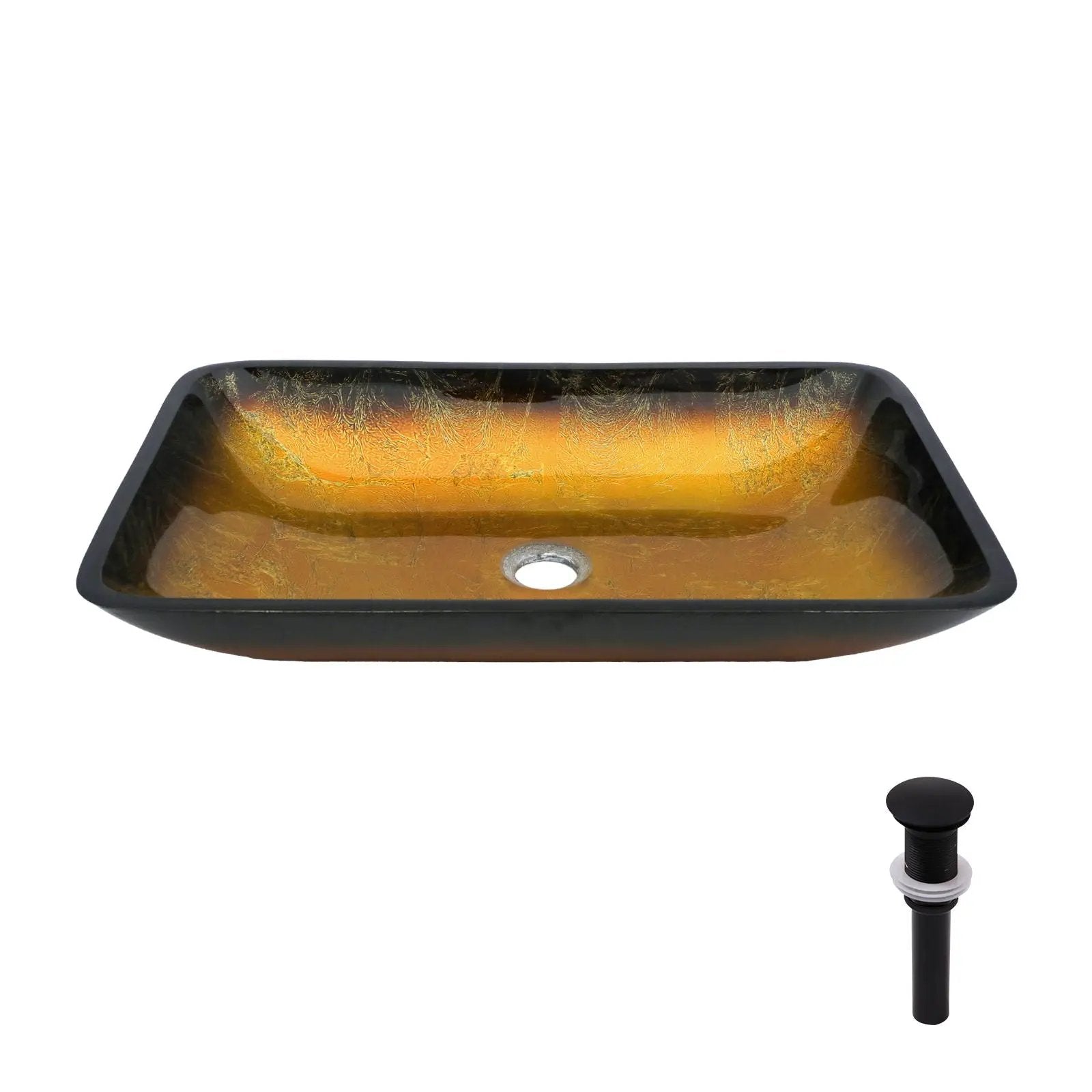Gradient Tempered Glass Vessel Sink With Pop-Up Drain by HouseOfZazla