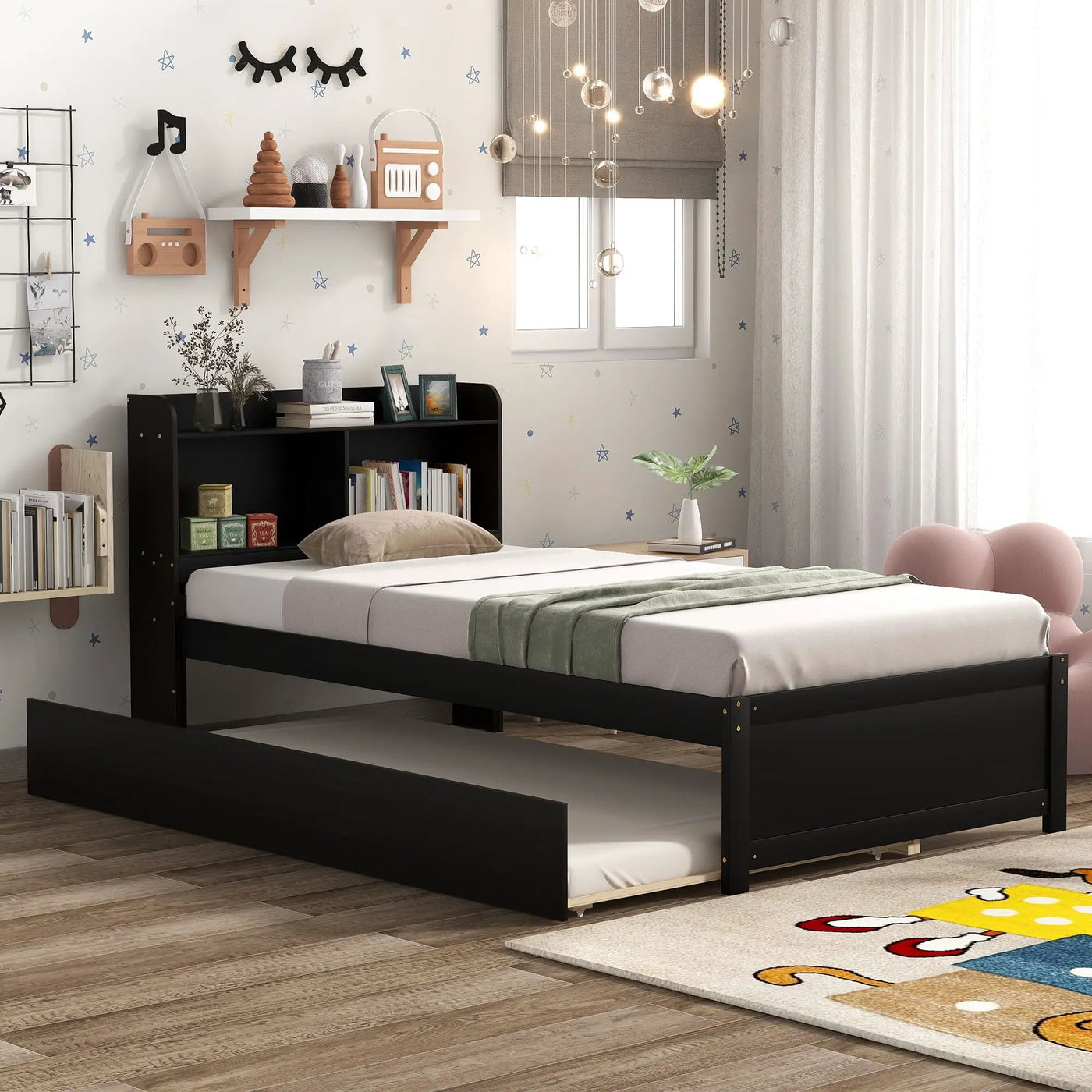 Twin Bed With Trundle, Bookcase by HouseOfZazla