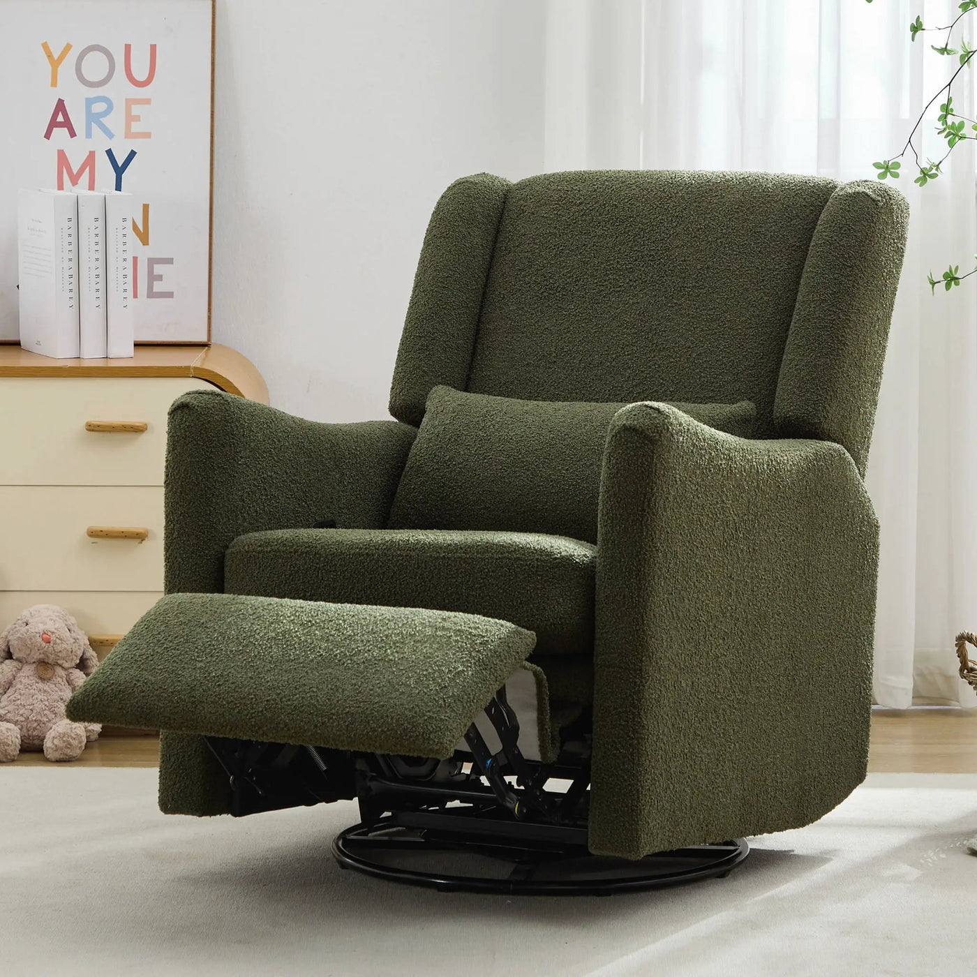 Wide Wingback Swivel Glider Rocker Recliner Chair by HouseOfZazla