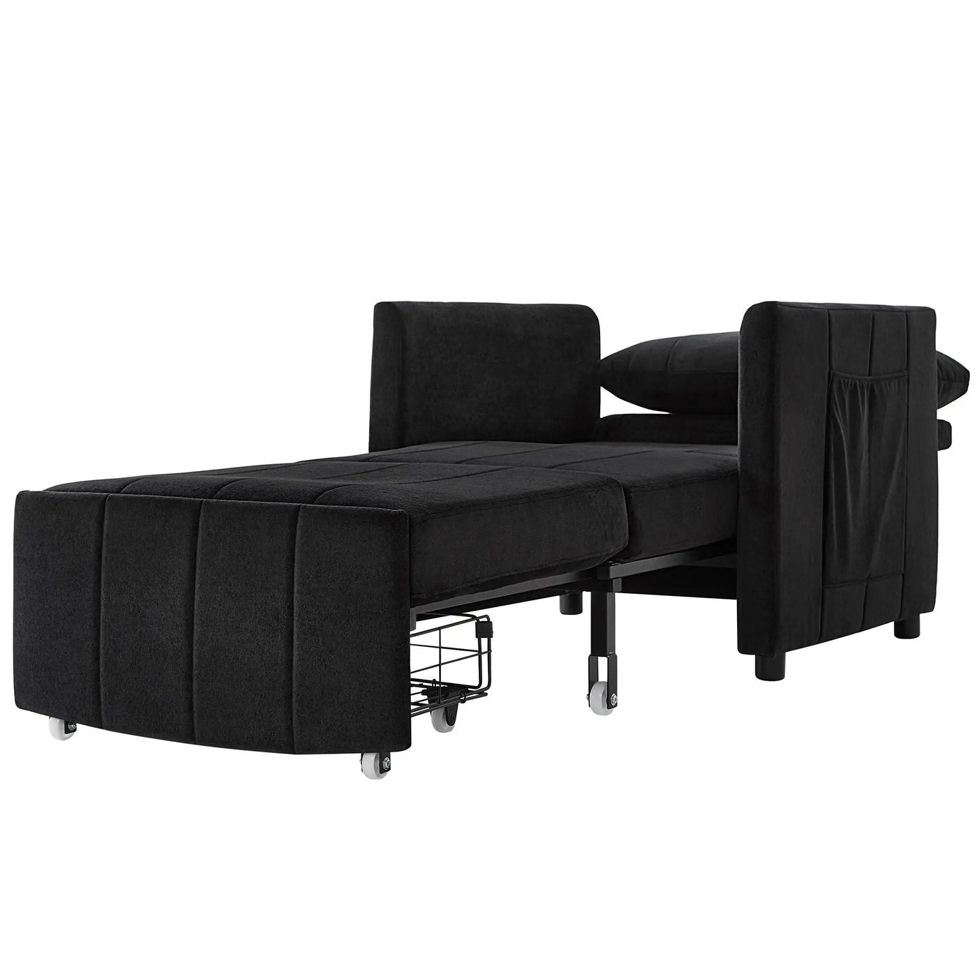 Upholstered Convertible Sleeper Sofa With 5 Position Backrest, Side Pockets, Storage by HouseOfZazla