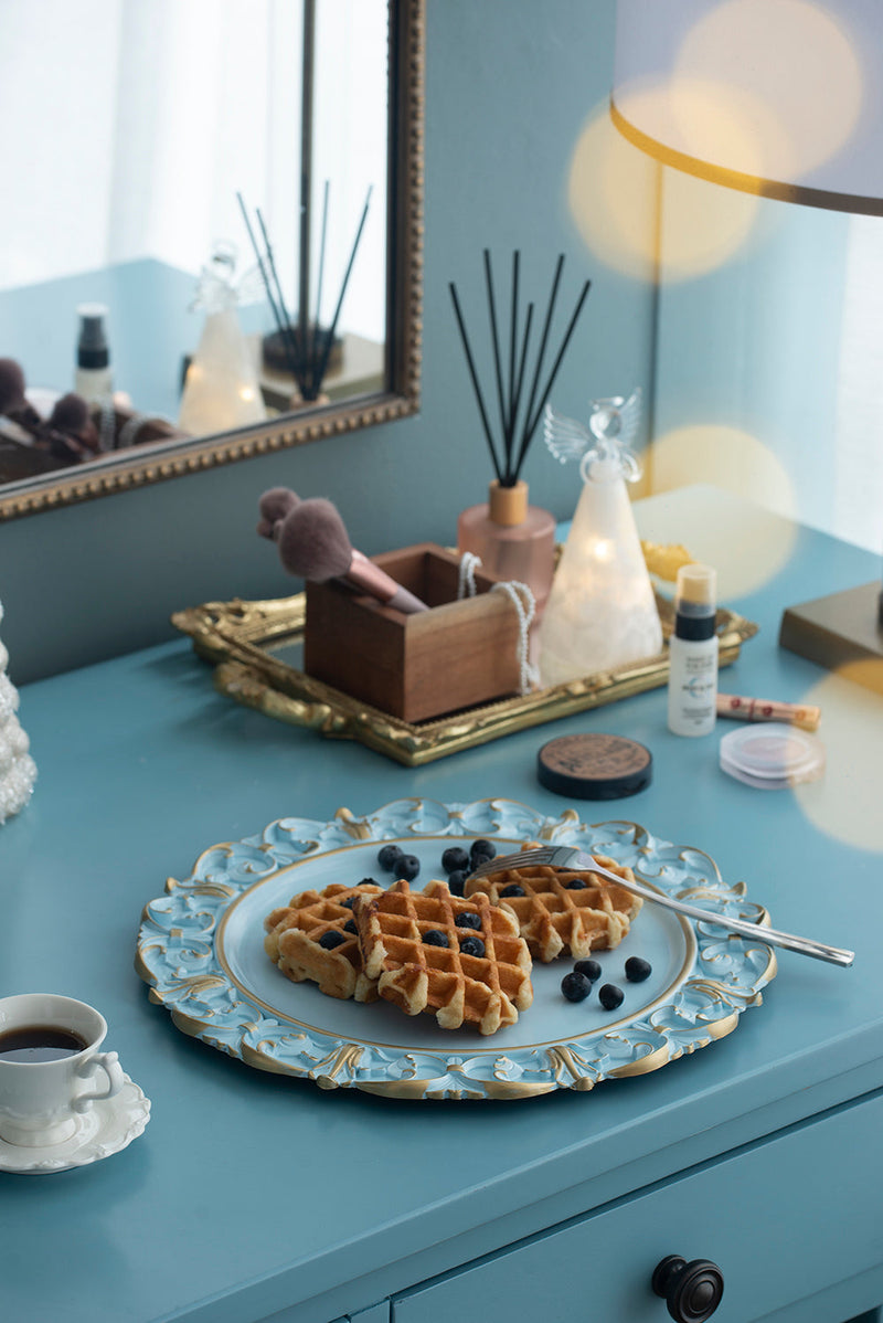 Blue+Gold Plastic Charger Plate 6 Pack, photo 3 of 7