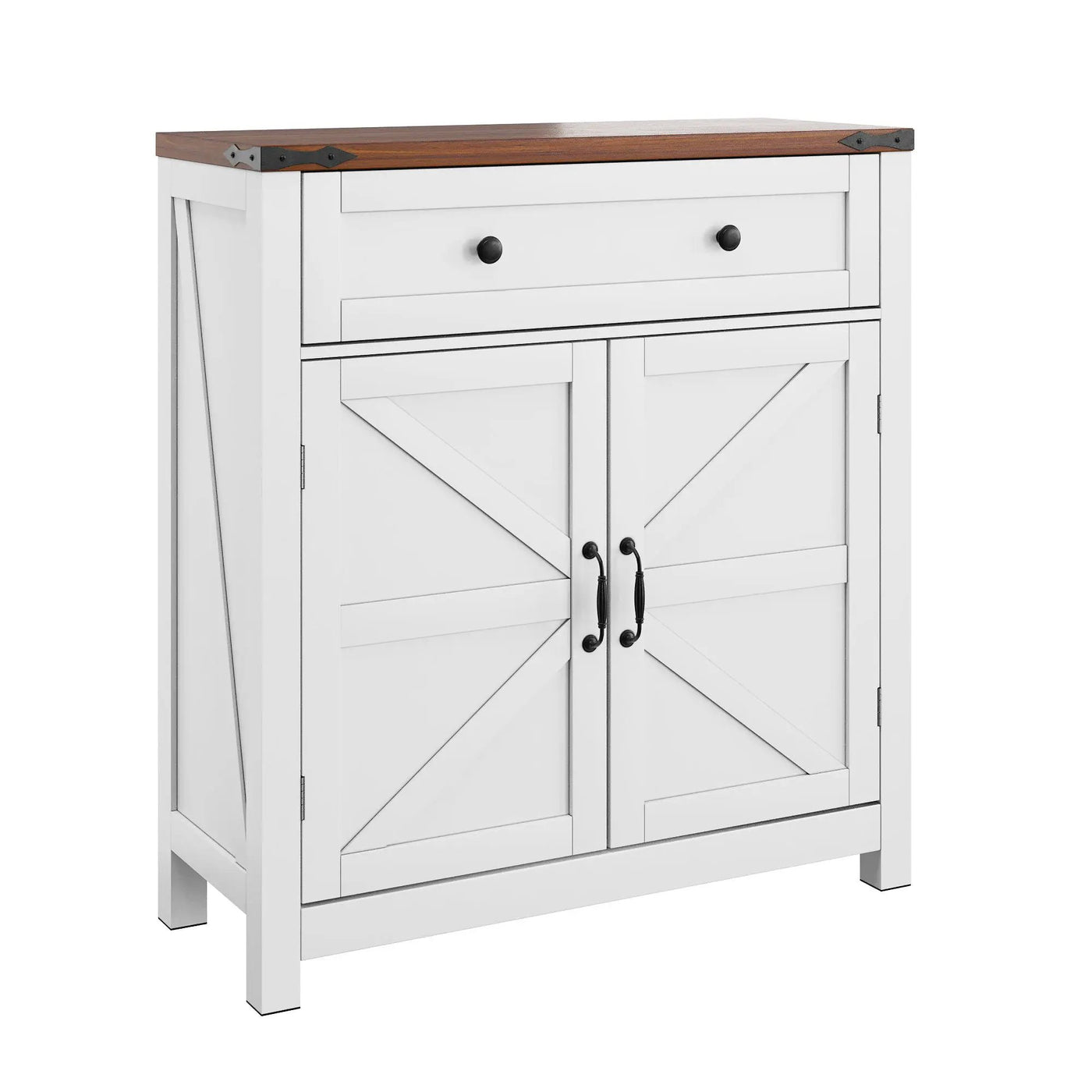 Farmhouse Storage Cabinet With Drawer And Adjustable Shelf by HouseOfZazla