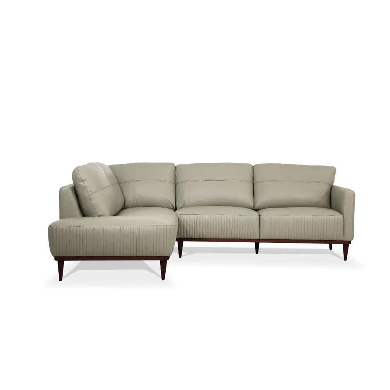 Tampa - 33" Sectional Sofa - Airy Green Leather by Unique Piece Furniture