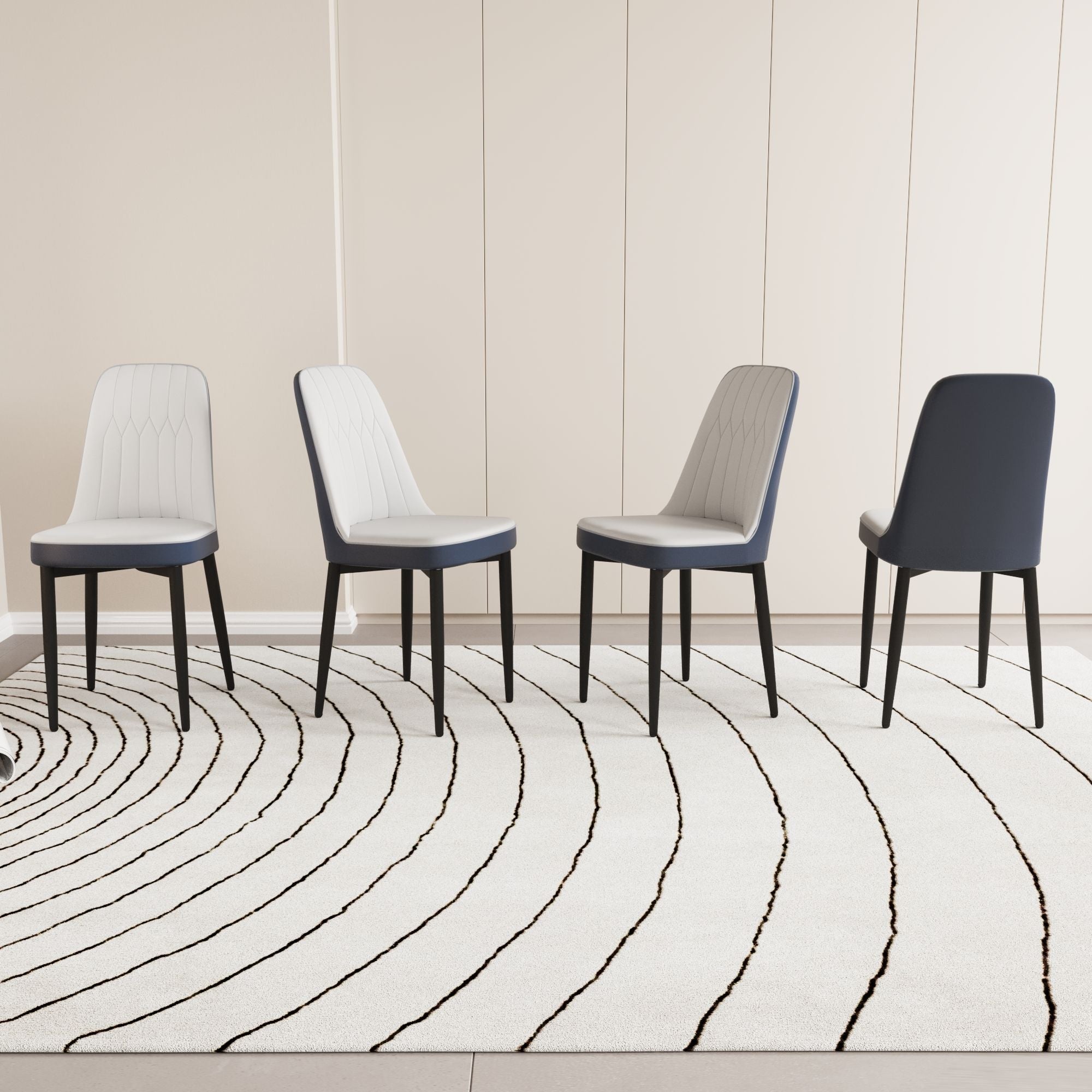 Modern Dining Chair With Cushions And Metal Legs by Unique Piece Furniture