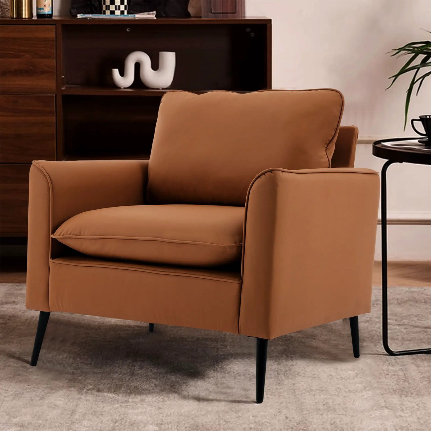 Nordic Retro Light Luxury Upholstered Sofa Chair by HouseOfZazla