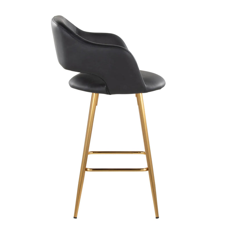 Margarite - Contemporary Fixed Height Counter Stool With Footrest (Set of 2) With Square by HouseOfZazla
