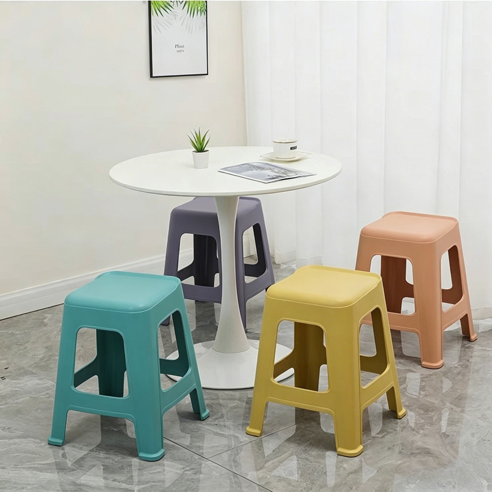 10 Pack Stackable Classroom Stools, 18.8" Height by HouseOfZazla