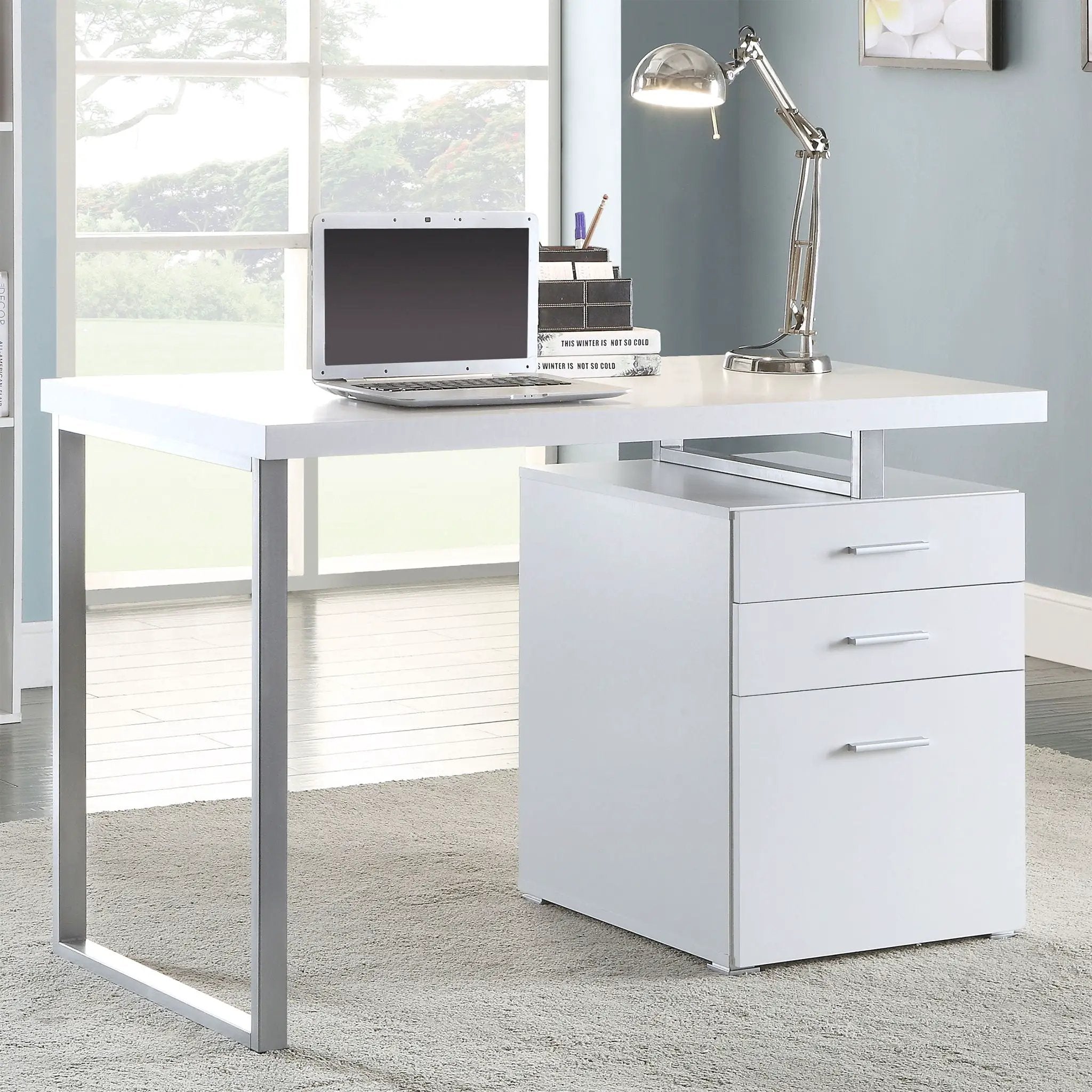 Brennan 47-inch 3-drawer Office Computer Desk White by Unique Piece Furniture