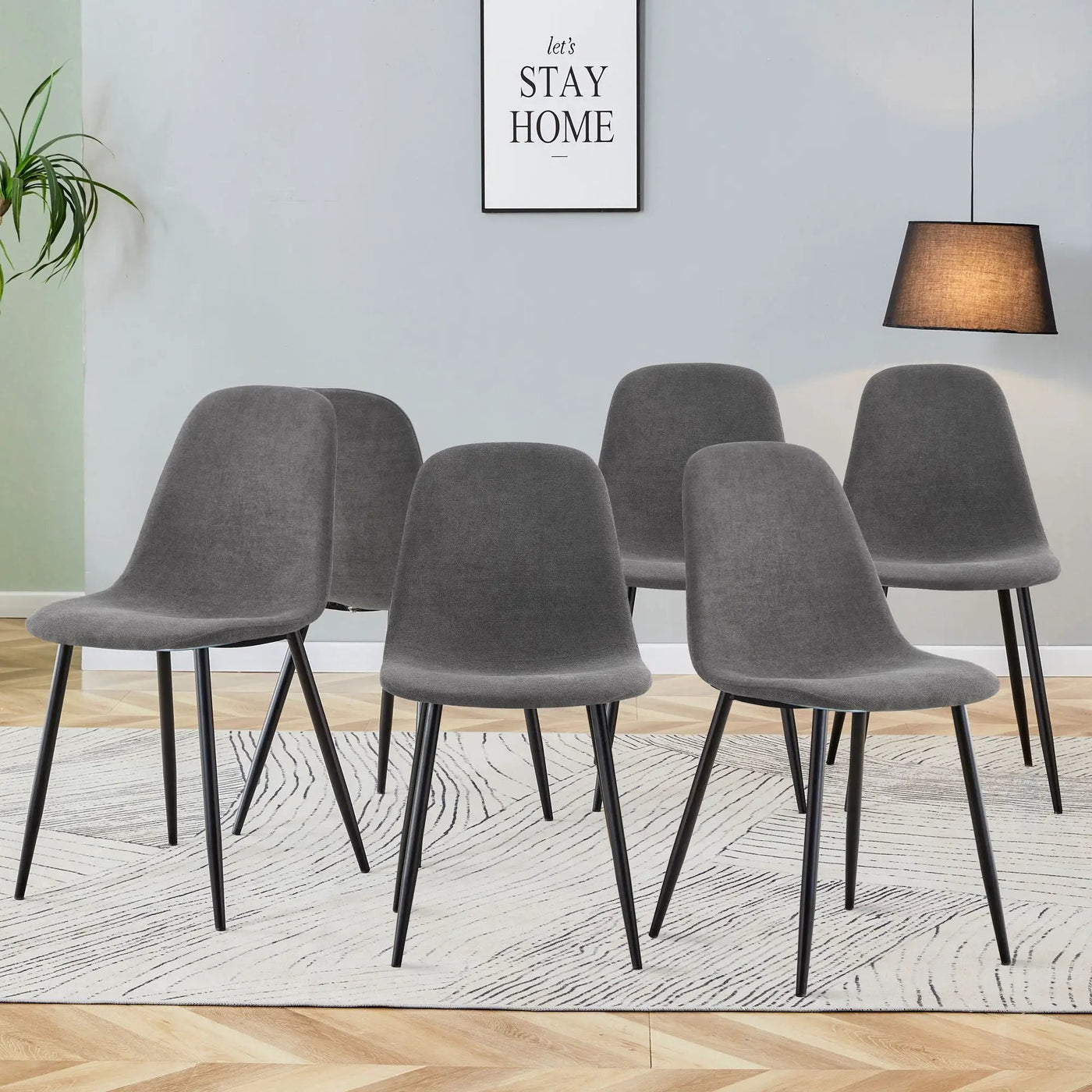 Modern Medieval Style Cushioned Side Chairs Set With Metal Legs For Kitchens by HouseOfZazla