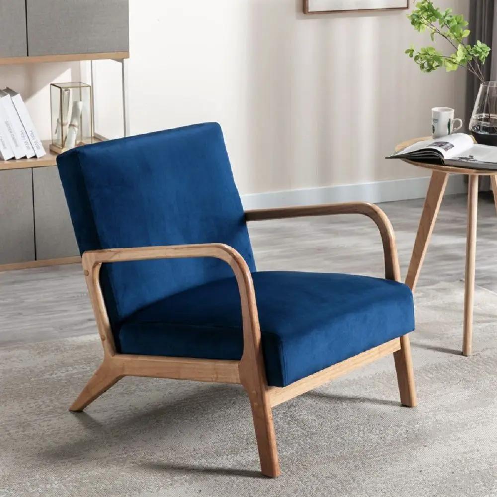 Classic Mid-Century Modern Accent Chairs, Open Framed Armchair With Cushioning by HouseOfZazla