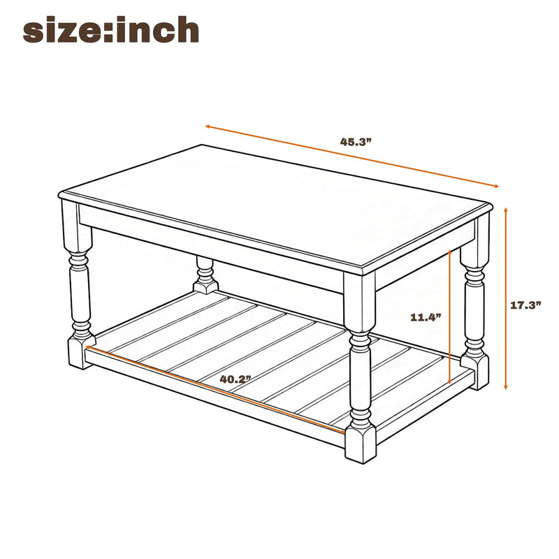 Vibe Haus Farmhouse Wooden Coffee Table by HouseOfZazla