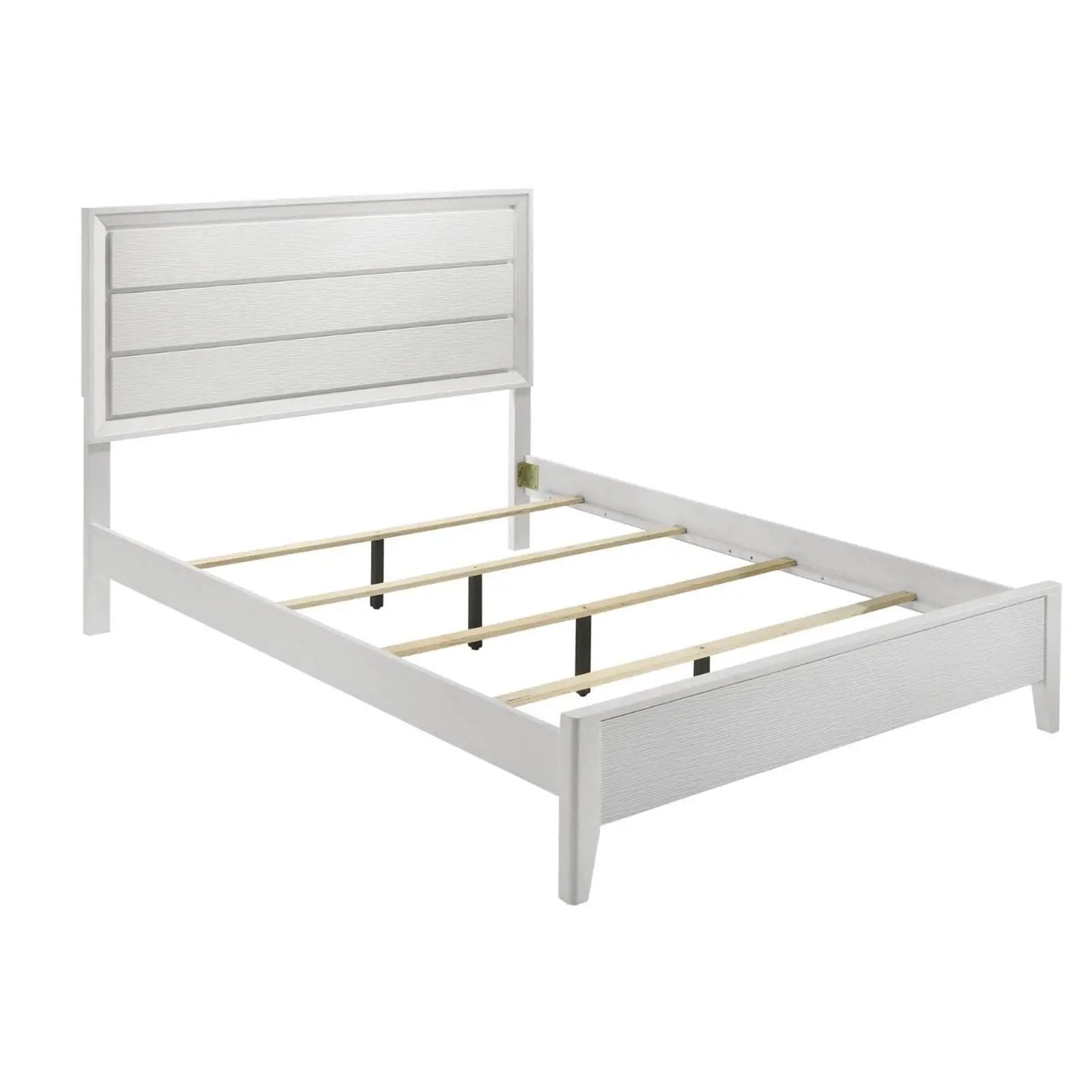 Modern Bed Frame With Wave Texture Headboard And Angled Legs by Unique Piece Furniture