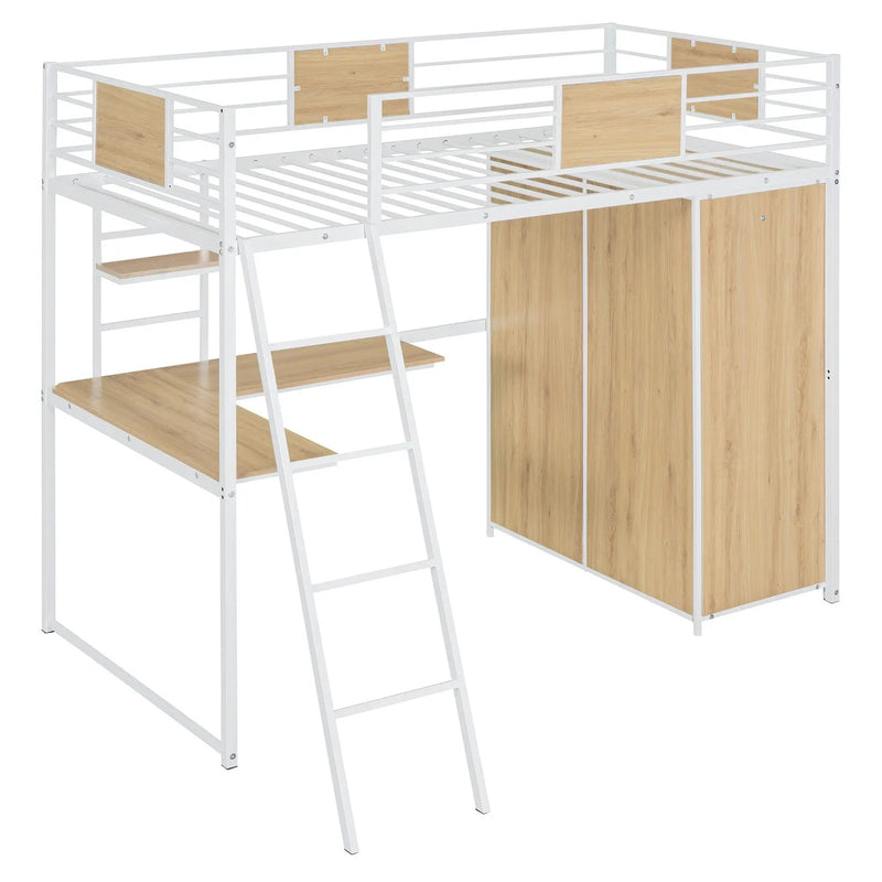 Loft Bed With L Shape Desk And Wardrobe by HouseOfZazla