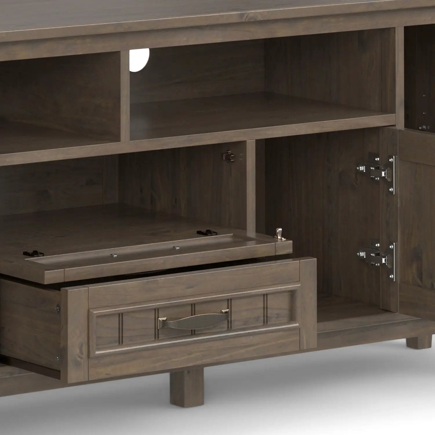 Lev - Handcrafted TV Media Stand - Smoky Brown by HouseOfZazla