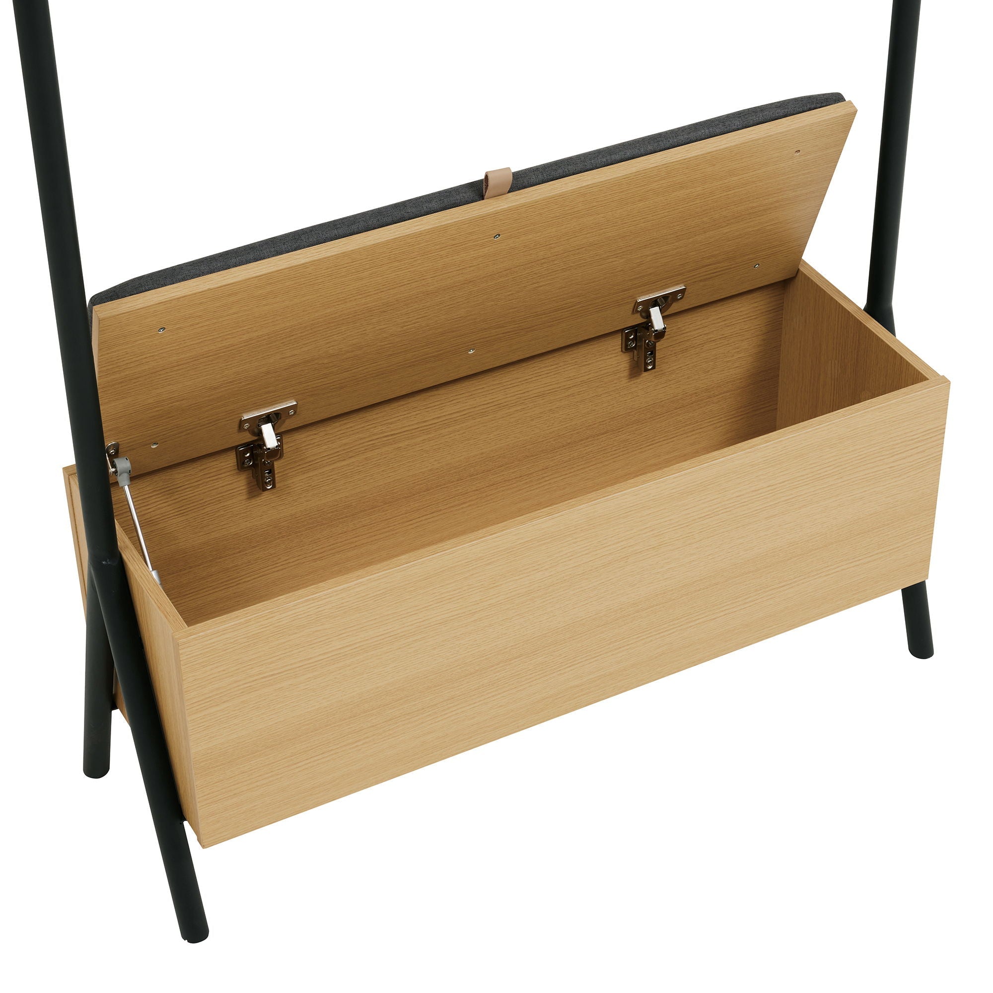 Paloma - Open Hanging Closet With Storage - Light Oak by HouseOfZazla