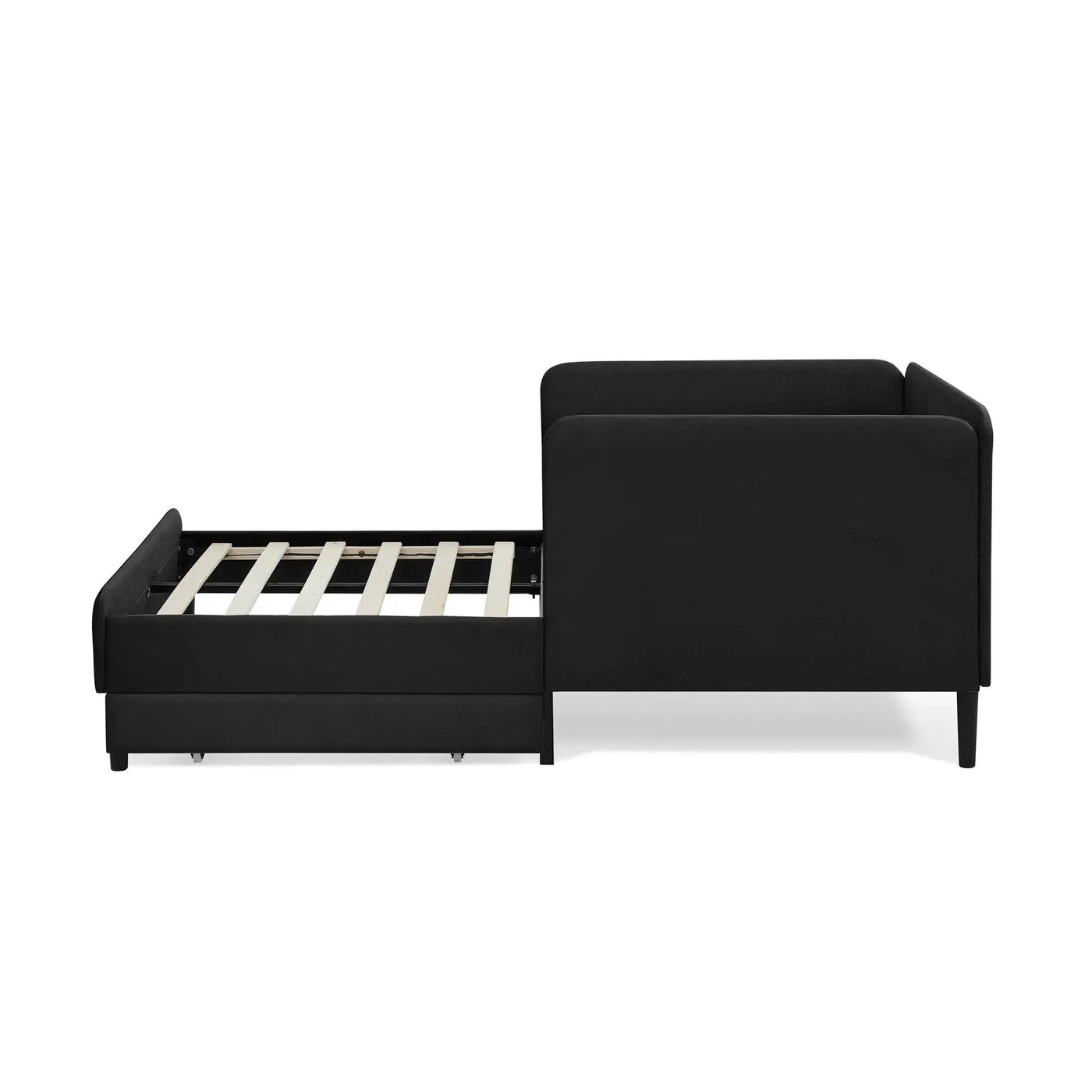 Upholstered Platform Bed Frame With 2 Storage Drawers And Adjustable Sofa Bed by HouseOfZazla