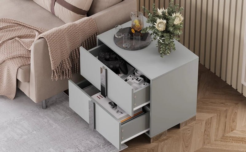 Modern End Table with Drawers by HouseOfZazla