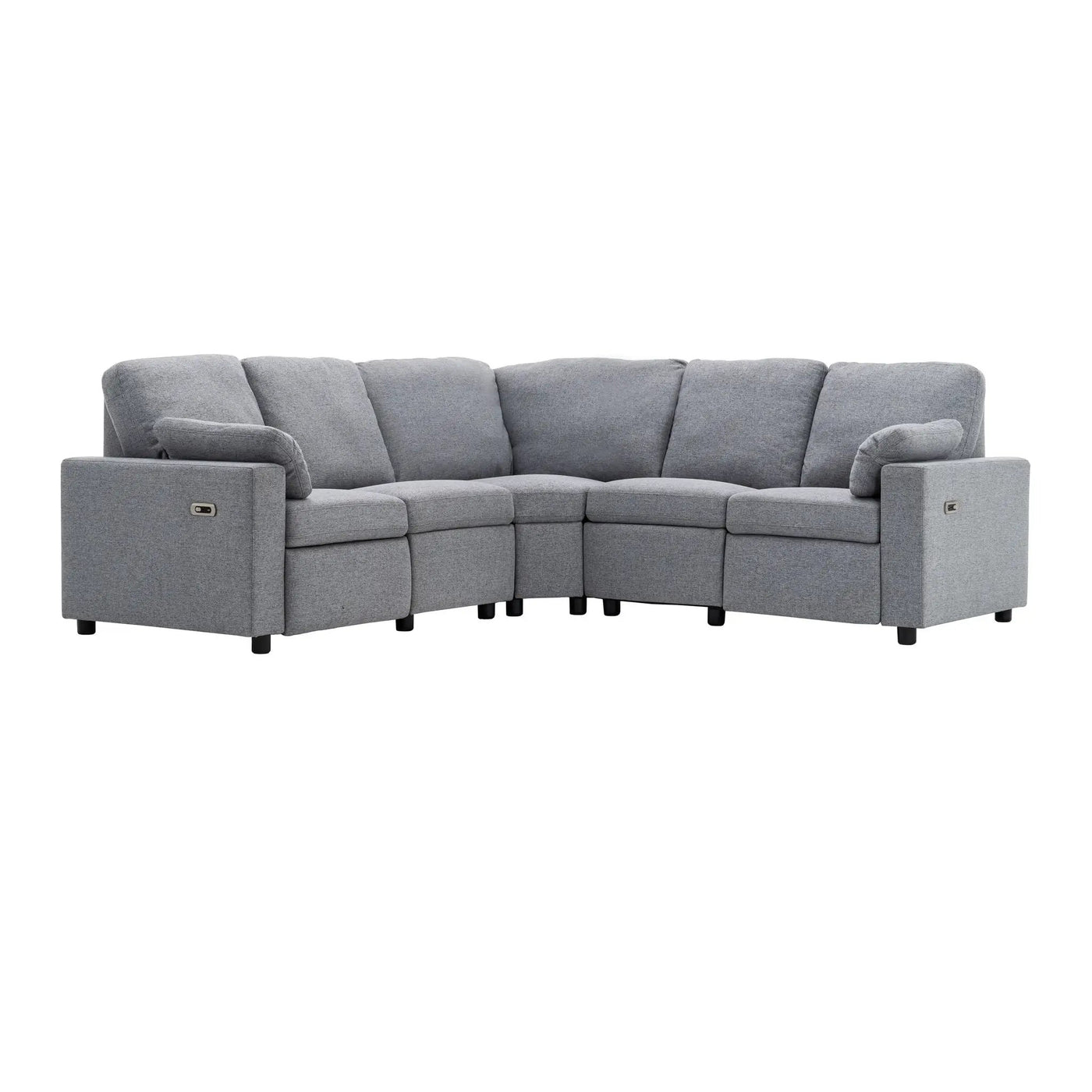 Power Recliner Sectional Sofa Home Theater Reclining Sofa With Two USB Ports, Two Storage Drawers For Living Room by HouseOfZazla
