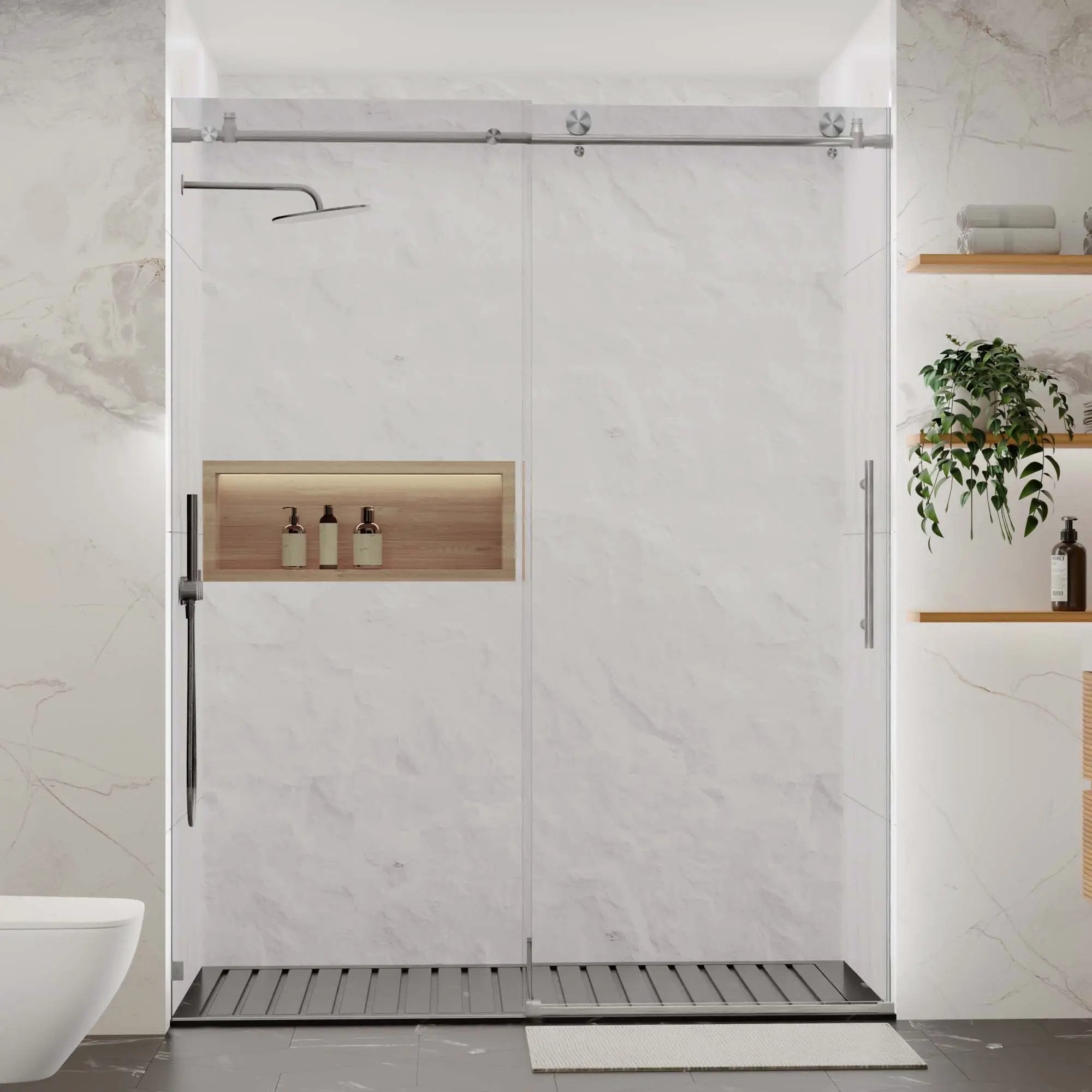 56-60"W x 76"H Frameless Sliding Shower Door by HouseOfZazla