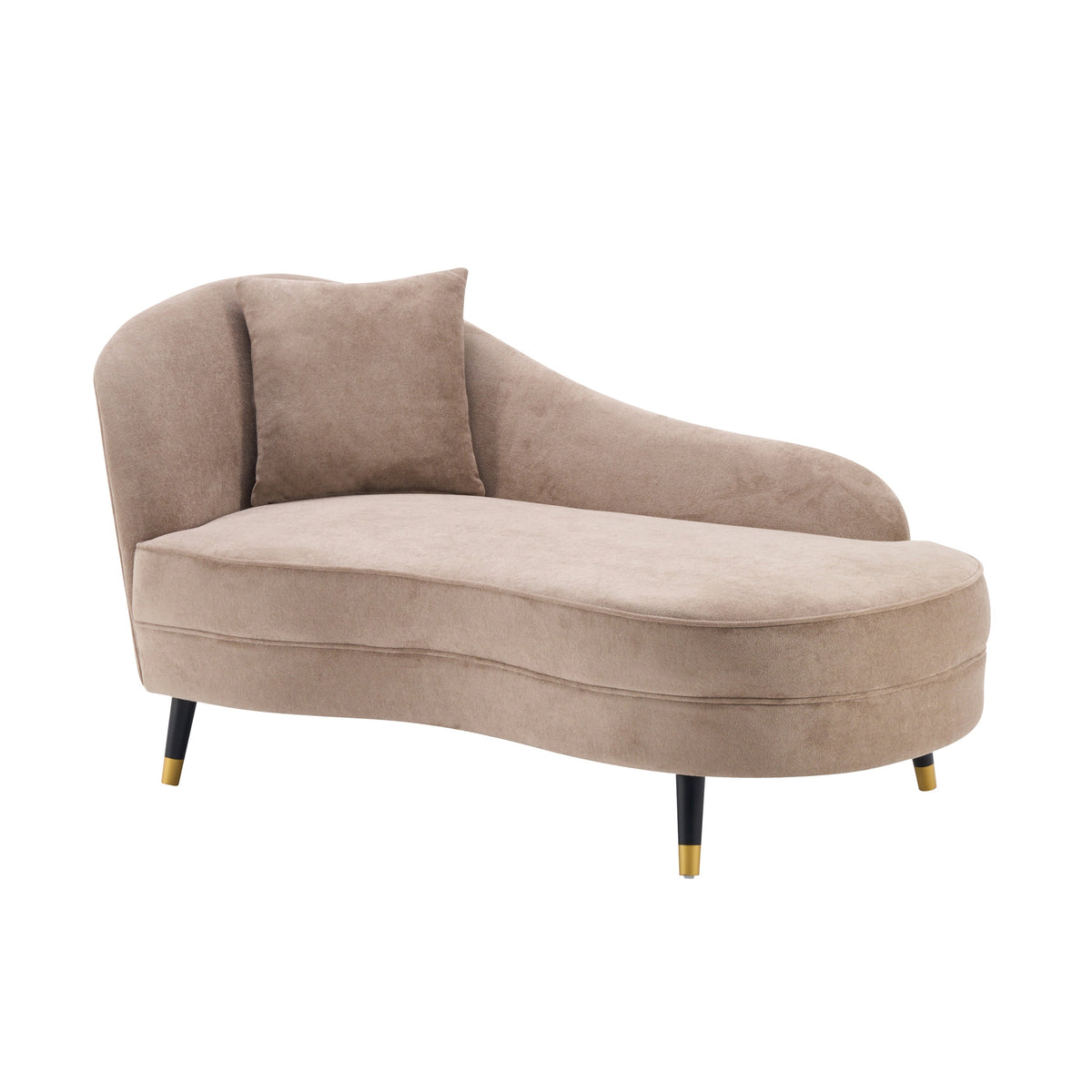 BellaLuxe Velvet Curved Chaise Lounge, photo 5 of 6
