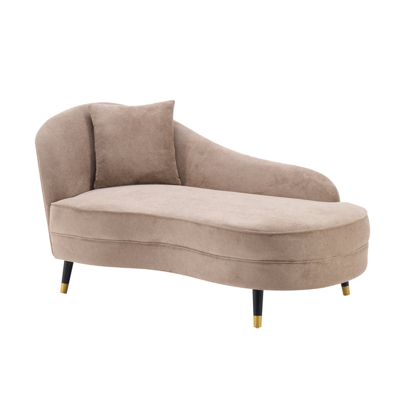 BellaLuxe Velvet Curved Chaise Lounge, photo 5 of 6