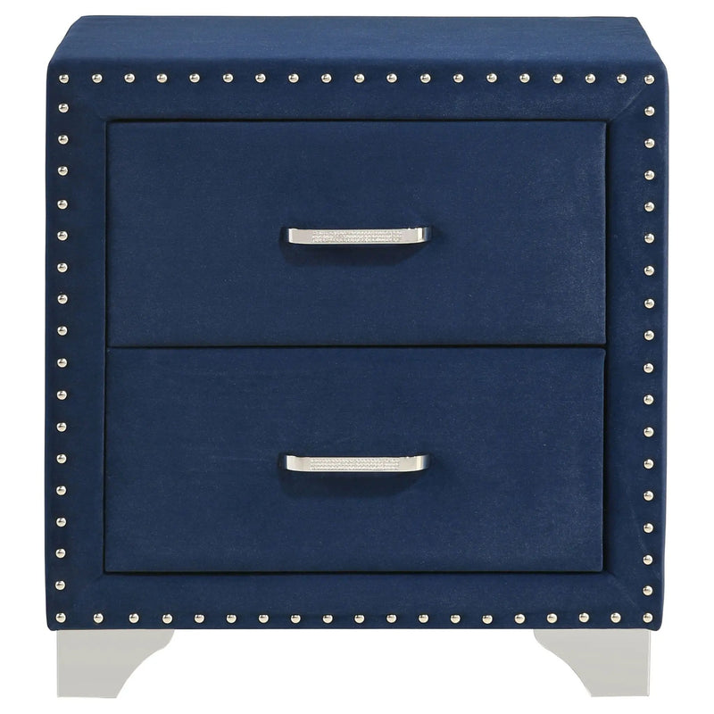 Melody Upholstered 2-drawer Nightstand Pacific Blue by Unique Piece Furniture