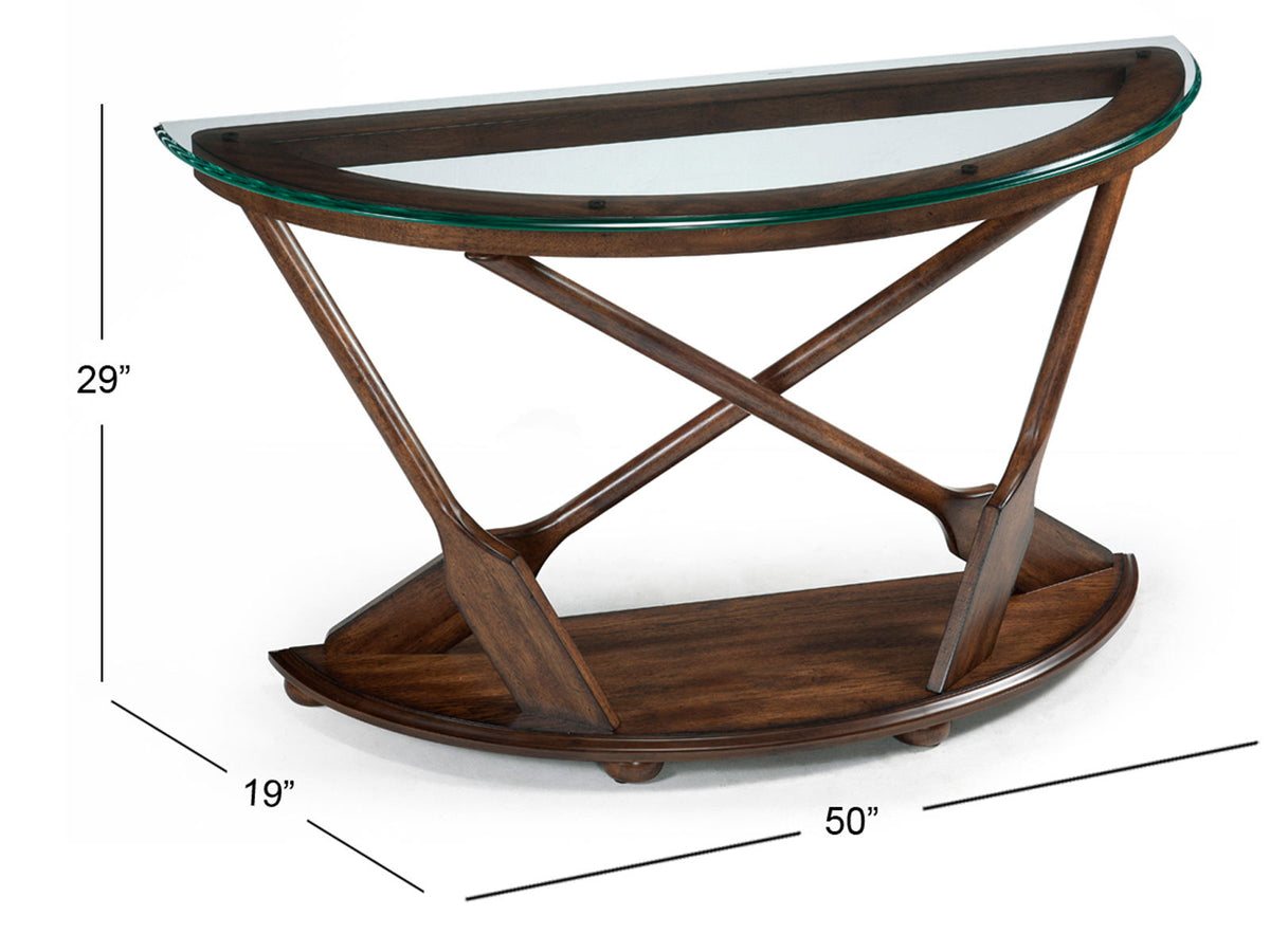 Beaufort - Sofa Table With Base And Glass Top - Dark Oak, photo 2 of 2