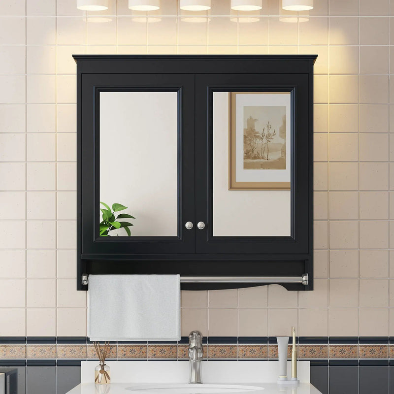 Modern Wall-Mounted Mirror Cabinet With Adjustable Shelves, Soft-Close Doors, High-Definition Mirror by Unique Piece Furniture