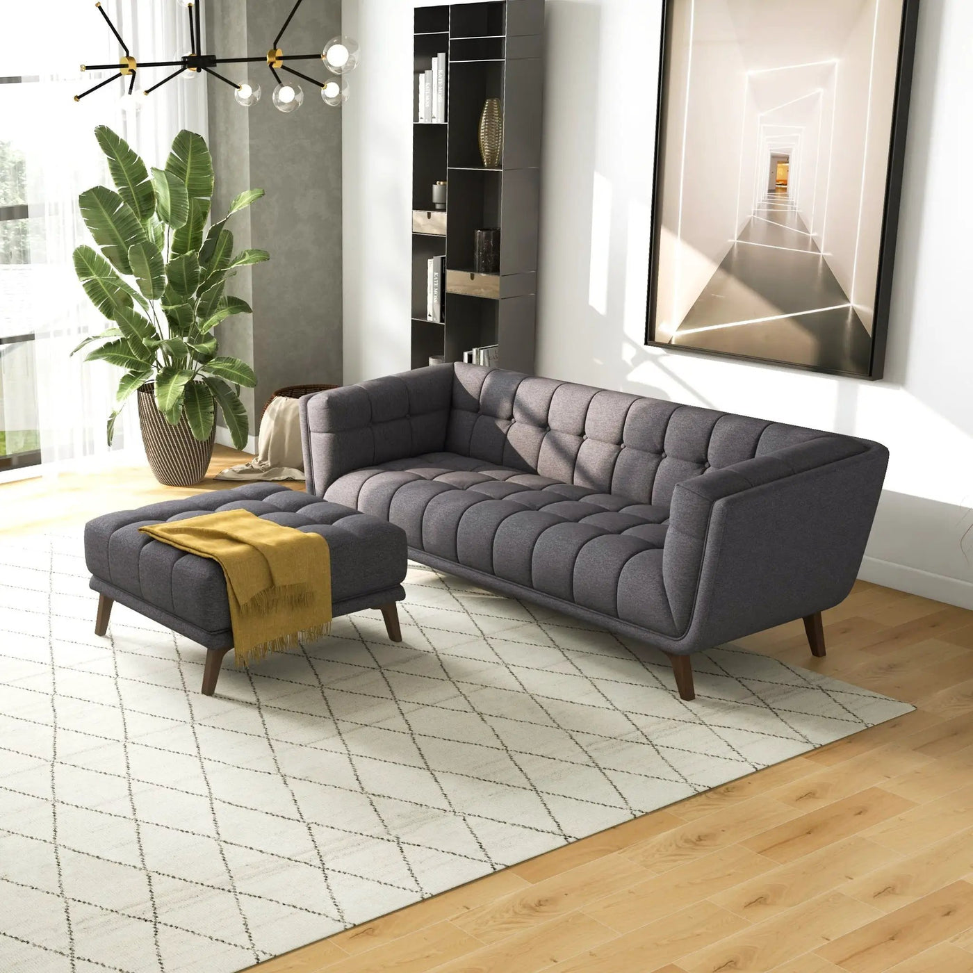 Addison - Square Upholstered Ottoman by HouseOfZazla