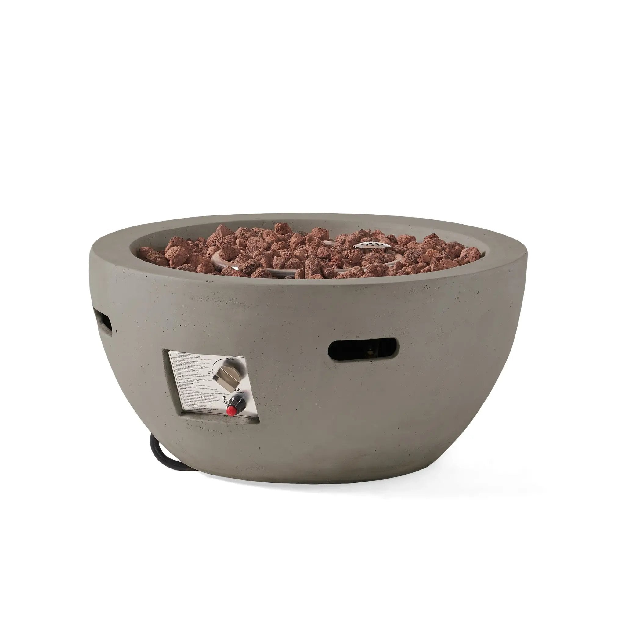 27' Bowl Shaped MGO 40,000 BTU Propane Fire Pit, Light Grey (Tank Cover not Included) by HouseOfZazla