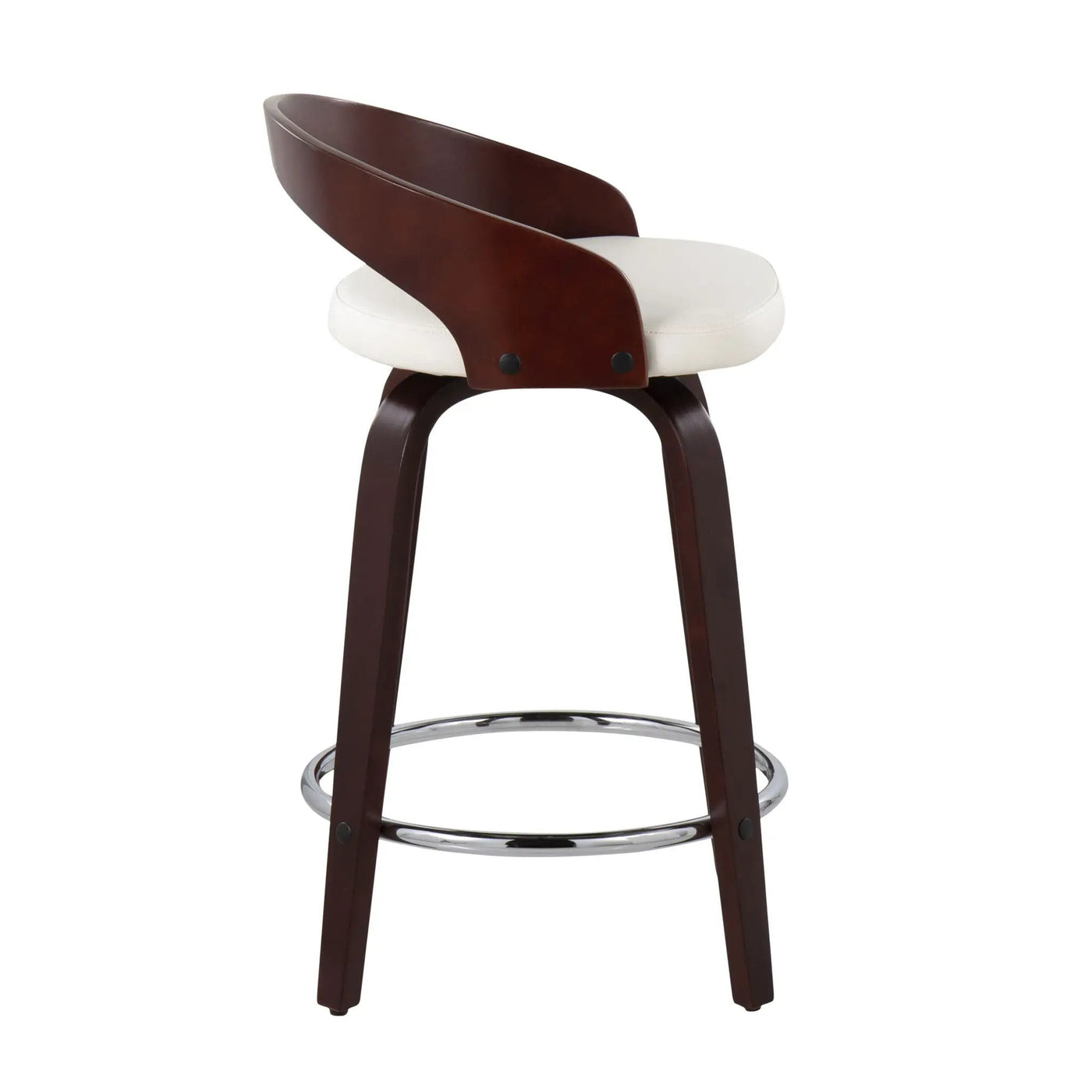 Grotto - Contemporary Fixed Height Counter Stool & Swivel With Round Footrest (Set of 2) by HouseOfZazla