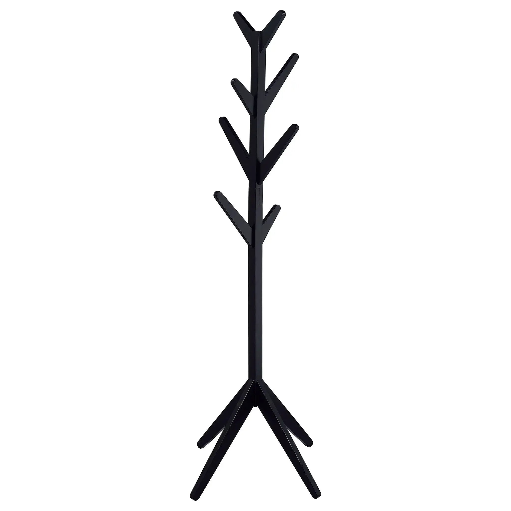 Margaret Solid Wood Coat Rack Clothing Hanger Black by Unique Piece Furniture
