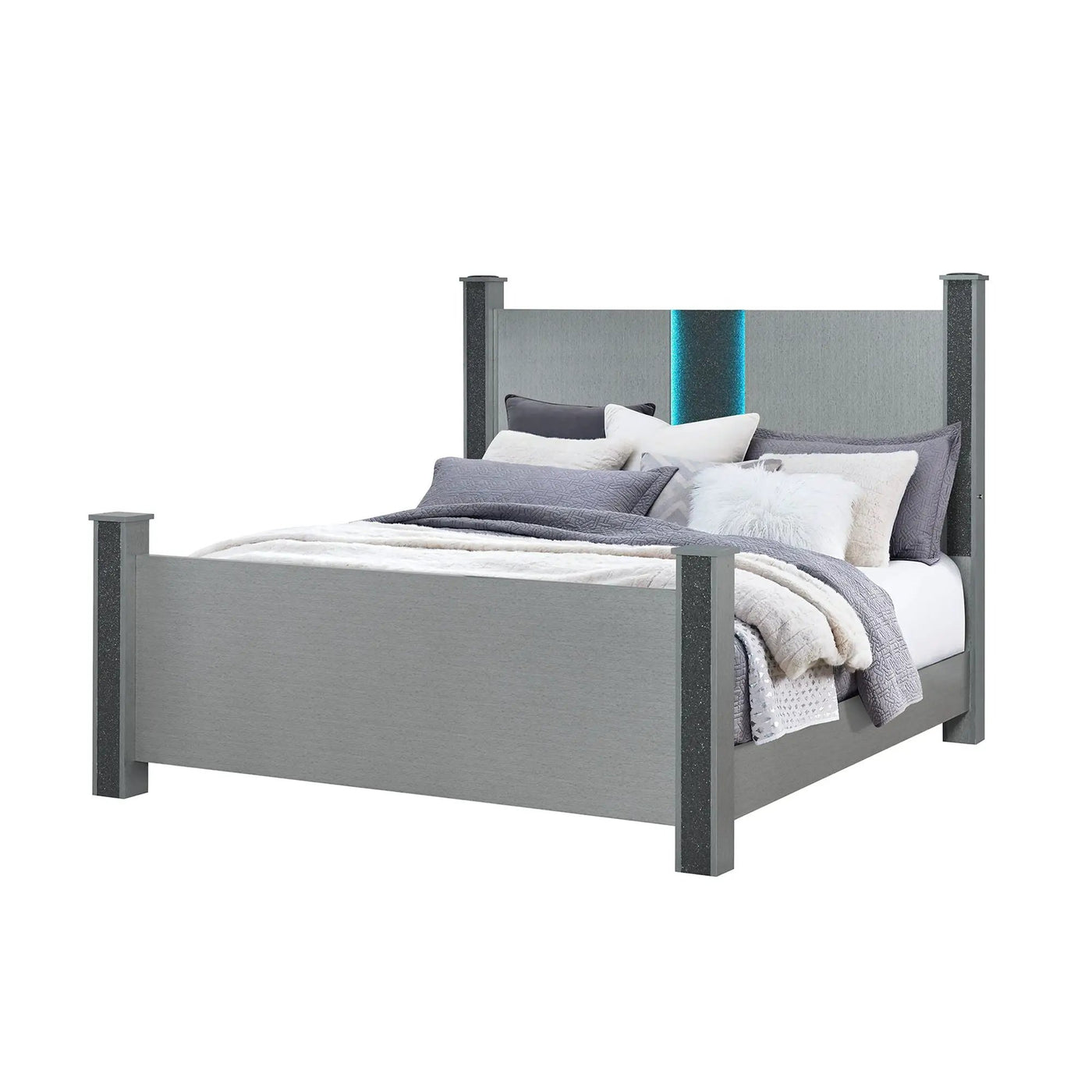 Lorenzo - Bed With Speakers And Glittered Detailing by Unique Piece Furniture