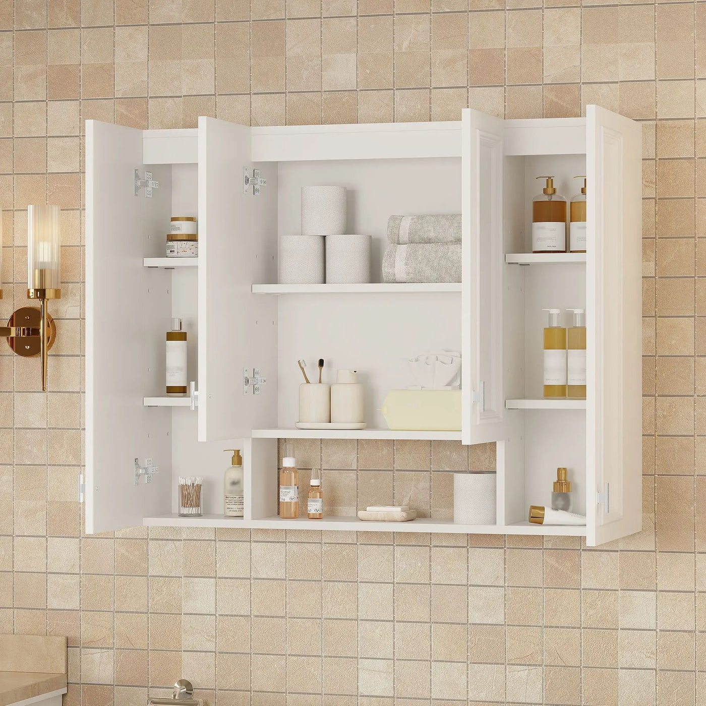 Wall Mounted Bathroom Cabinet With 5 Adjustable Shelves by HouseOfZazla