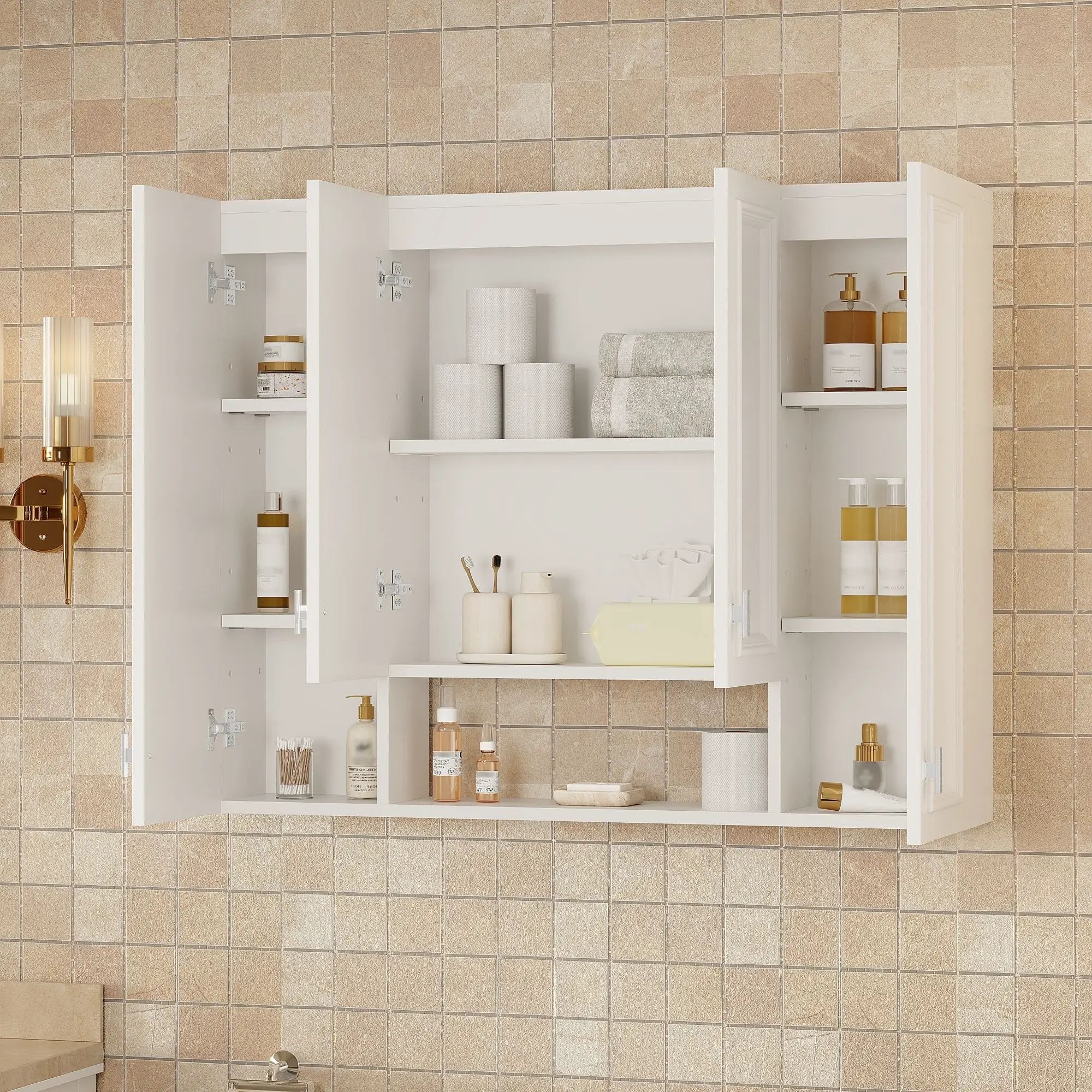Wall Mounted Bathroom Cabinet With 5 Adjustable Shelves by HouseOfZazla