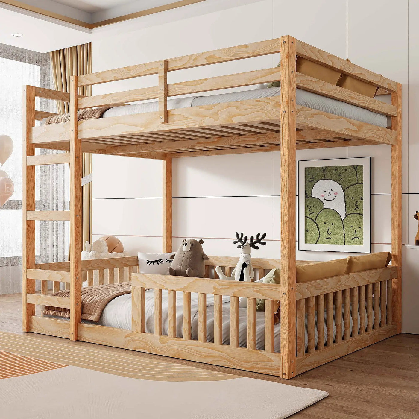 Stylish Bunk Bed With Ladder And Guardrails by HouseOfZazla