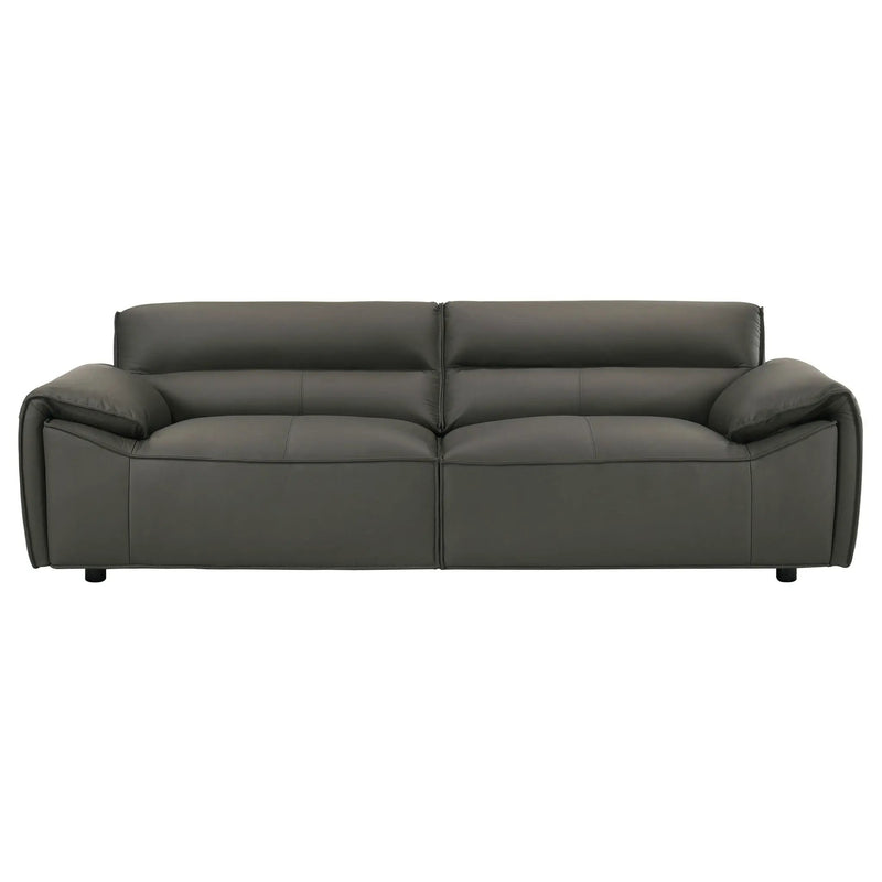 Buxton Top Grain Leather Upholstered Sofa Graphite by Unique Piece Furniture