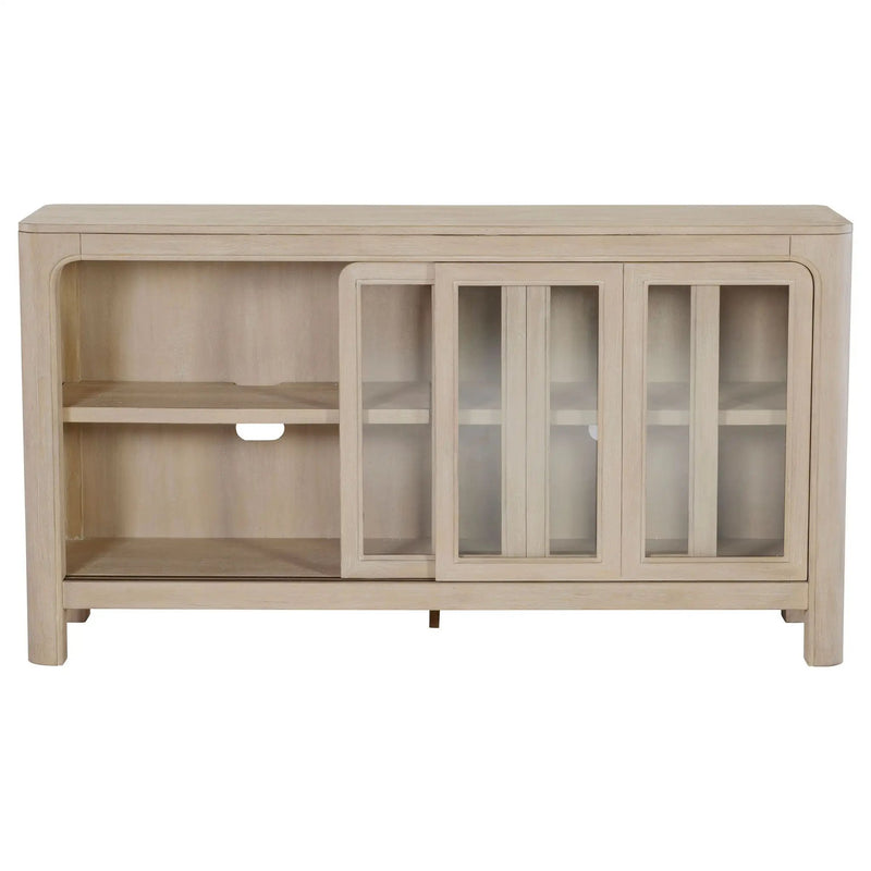Solano Sliding Door Dining Sideboard Server Weathered Mango by Unique Piece Furniture