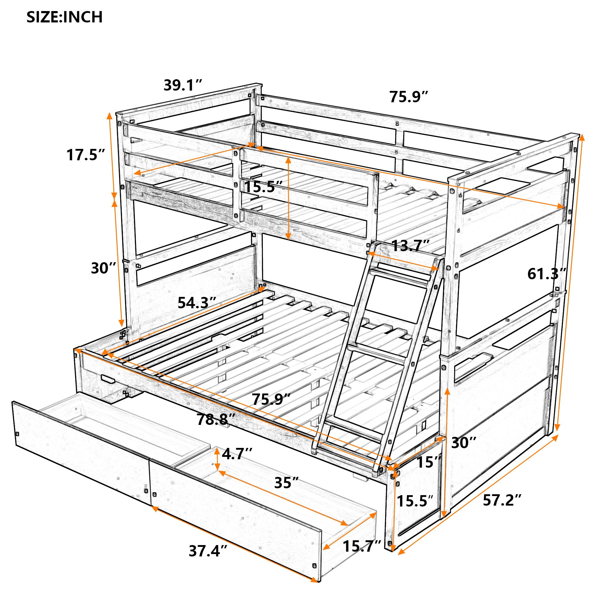 Bunk Bed With Storage by Unique Piece Furniture